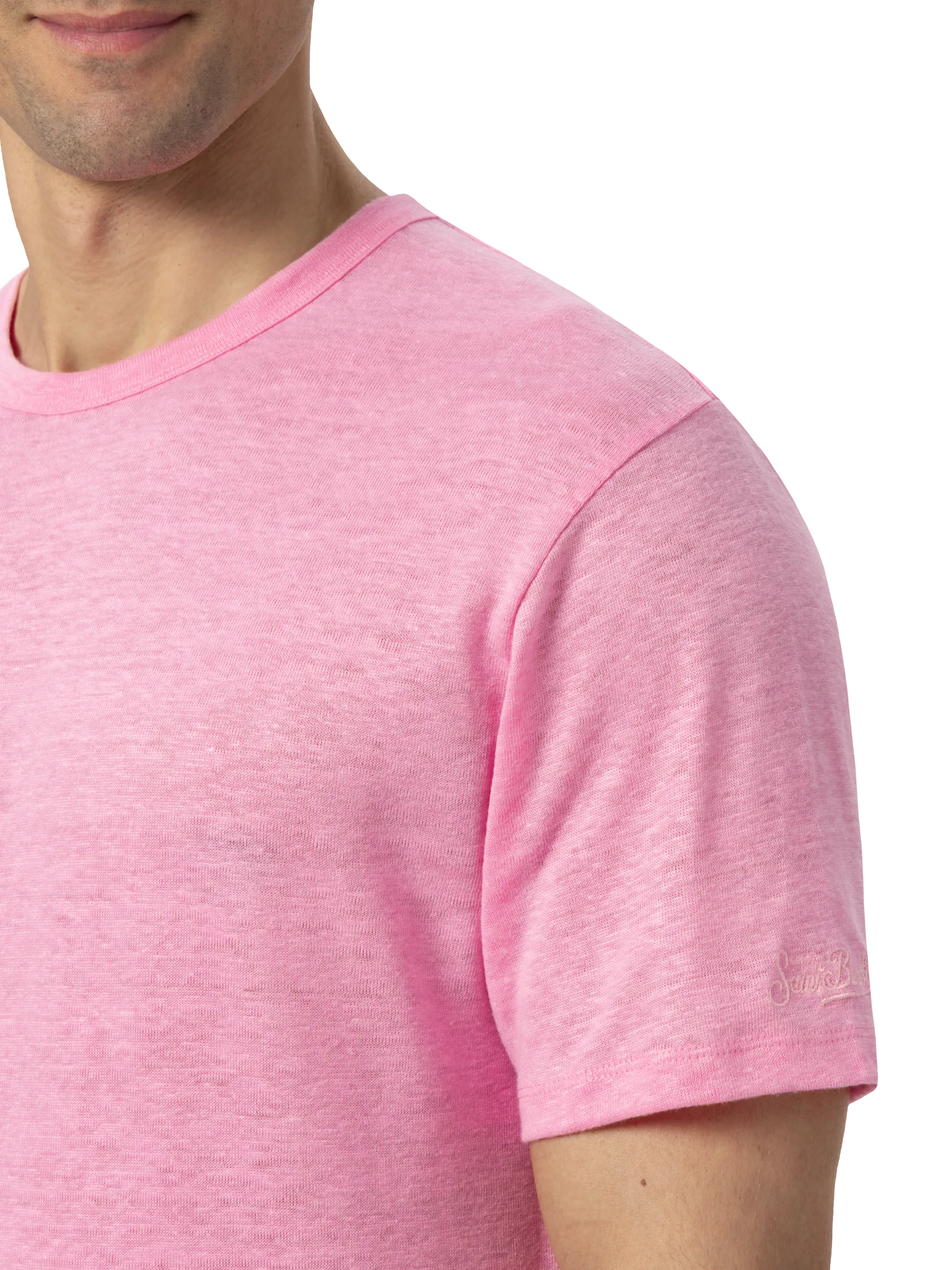 Bubble pink linen jersey t-shirt Ecstasea - Image 4
