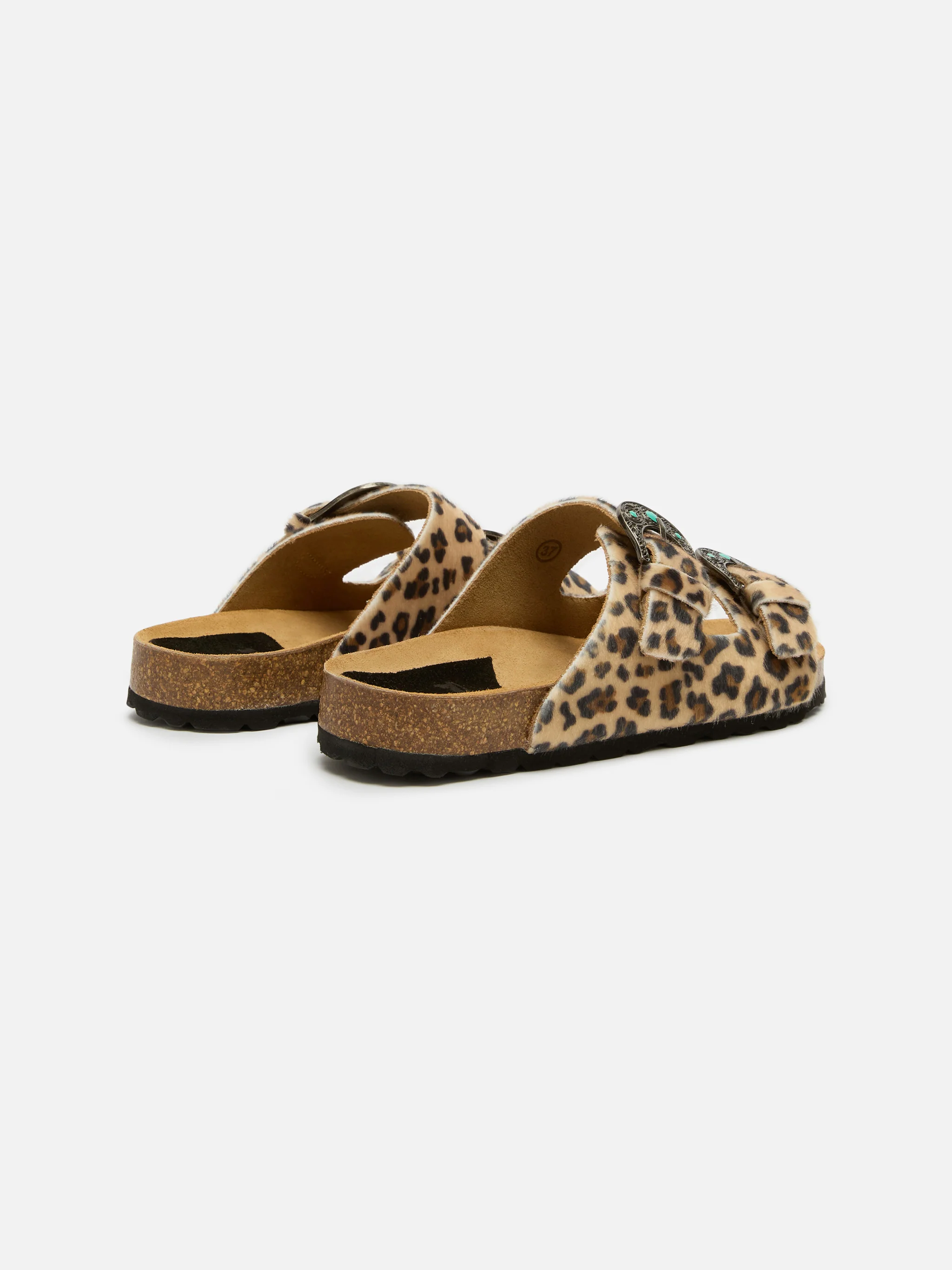 Buckle sandal in leopard-print pony hair | TAJI SPECIAL EDITION - Image 3