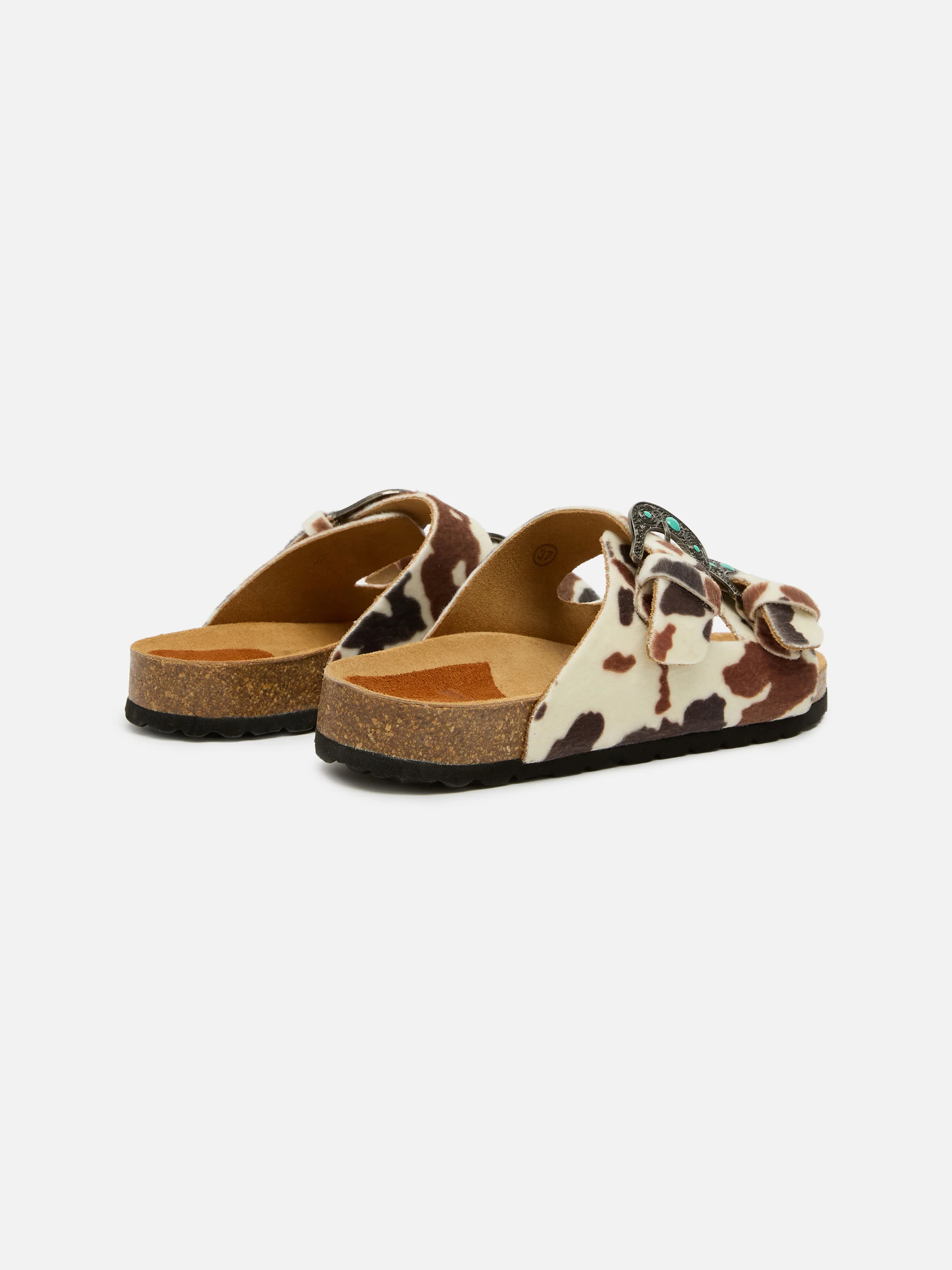 Buckle sandals in cow-print pony hair | TAJI SPECIAL EDITION - Image 3