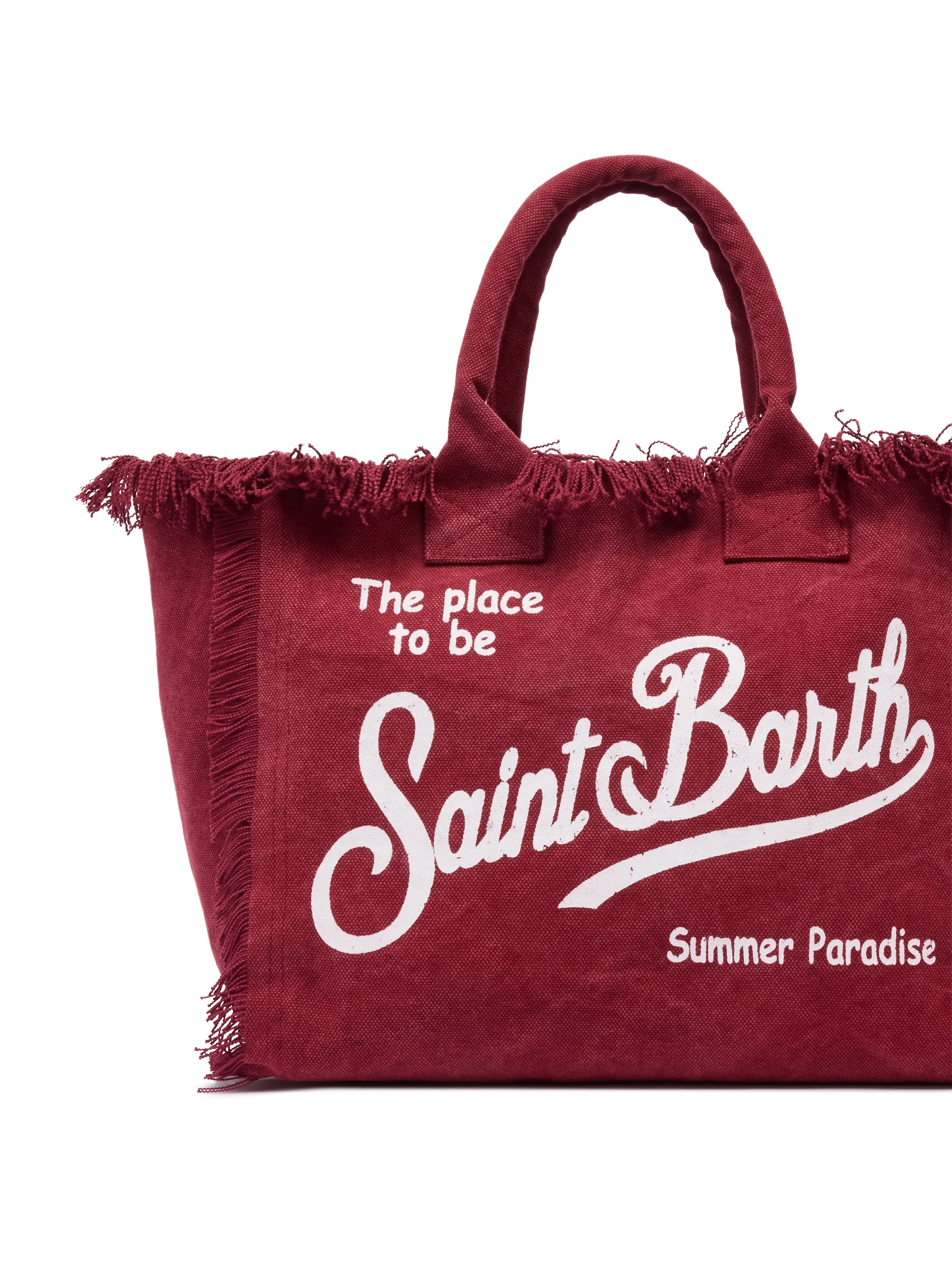 Burgundy cotton canvas Vanity tote bag - Image 3