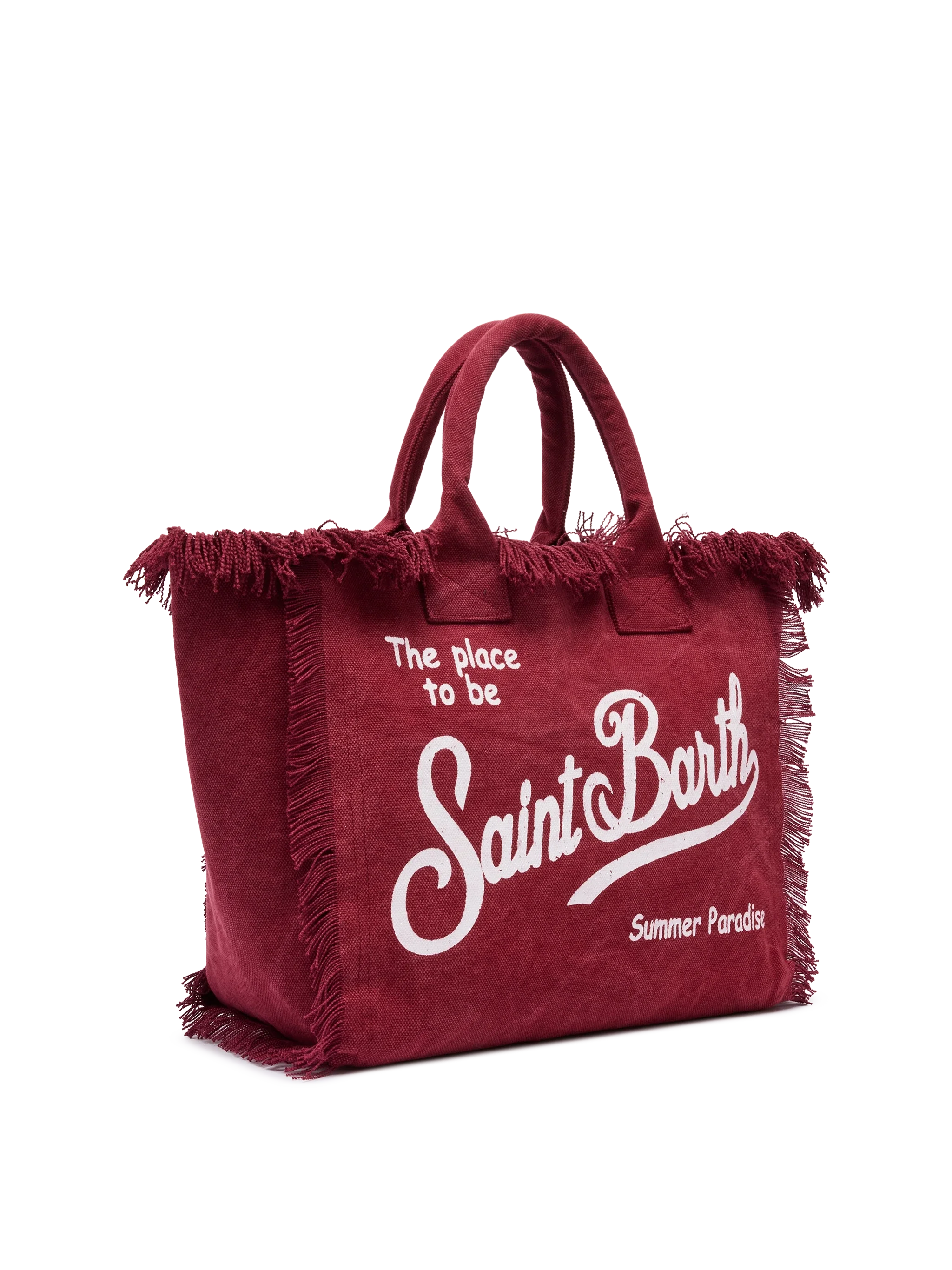 Burgundy cotton canvas Vanity tote bag - Image 4