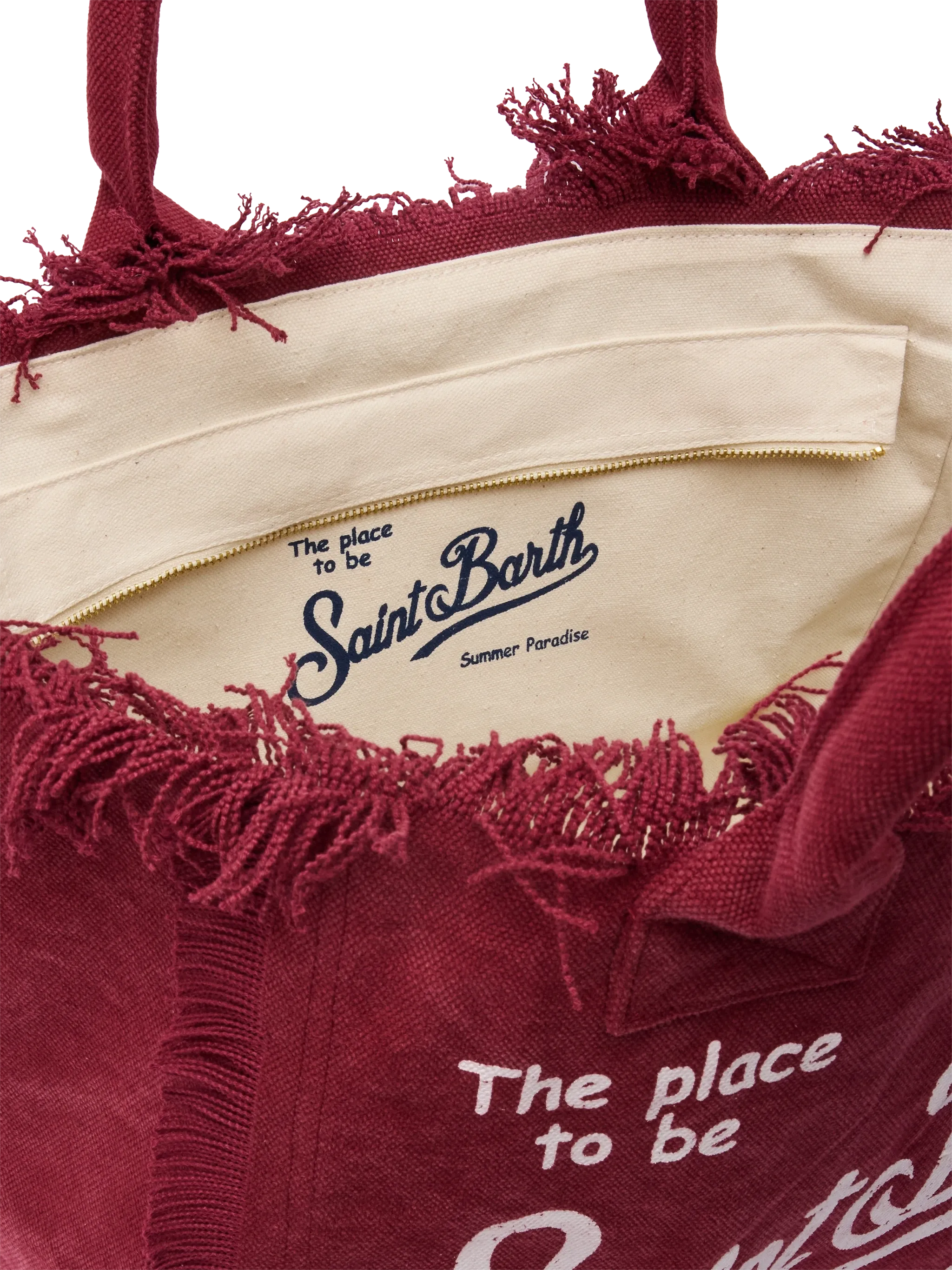 Burgundy cotton canvas Vanity tote bag - Image 5