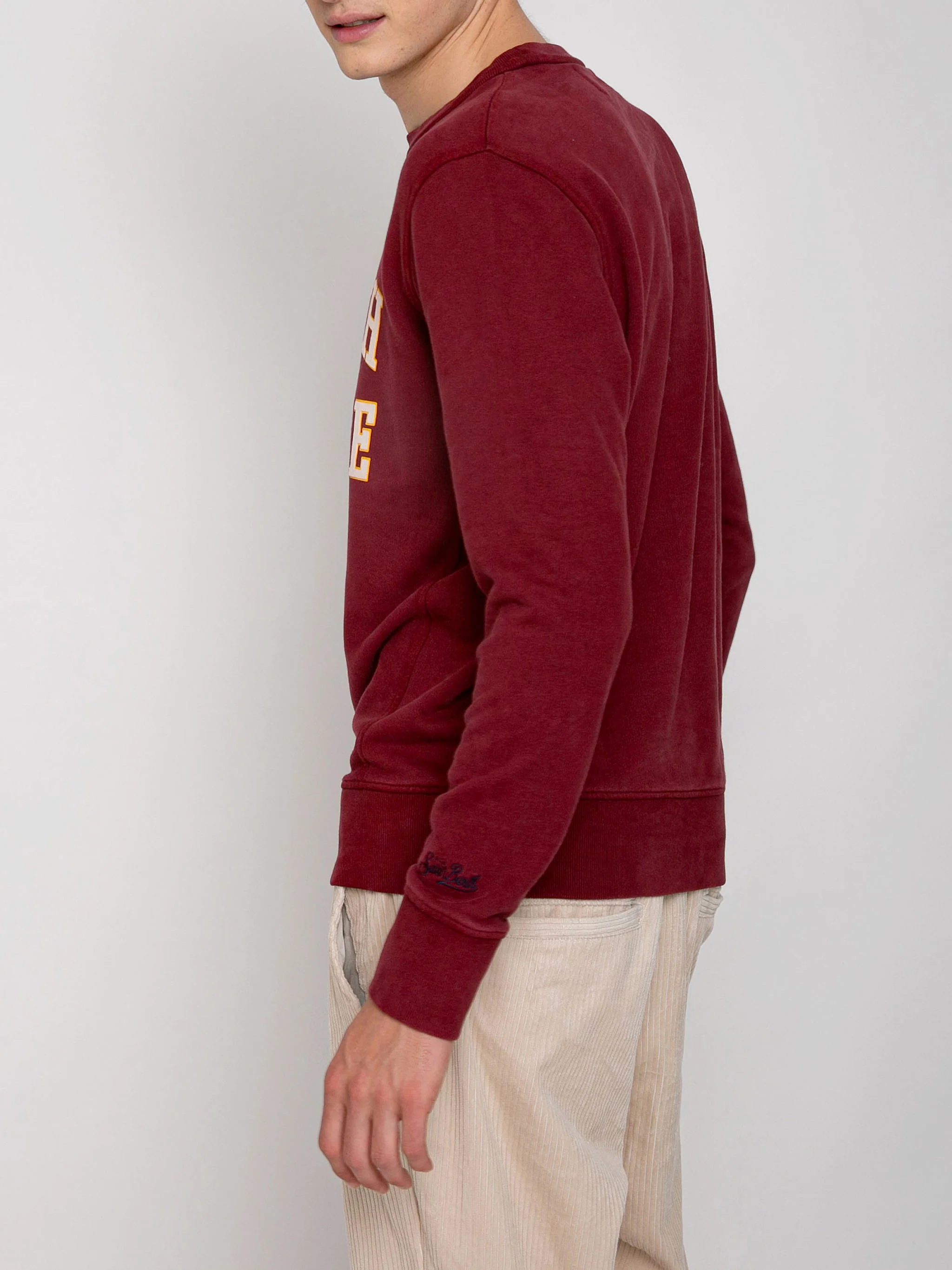 Burgundy sweatshirt St. Barth College  print - Image 2