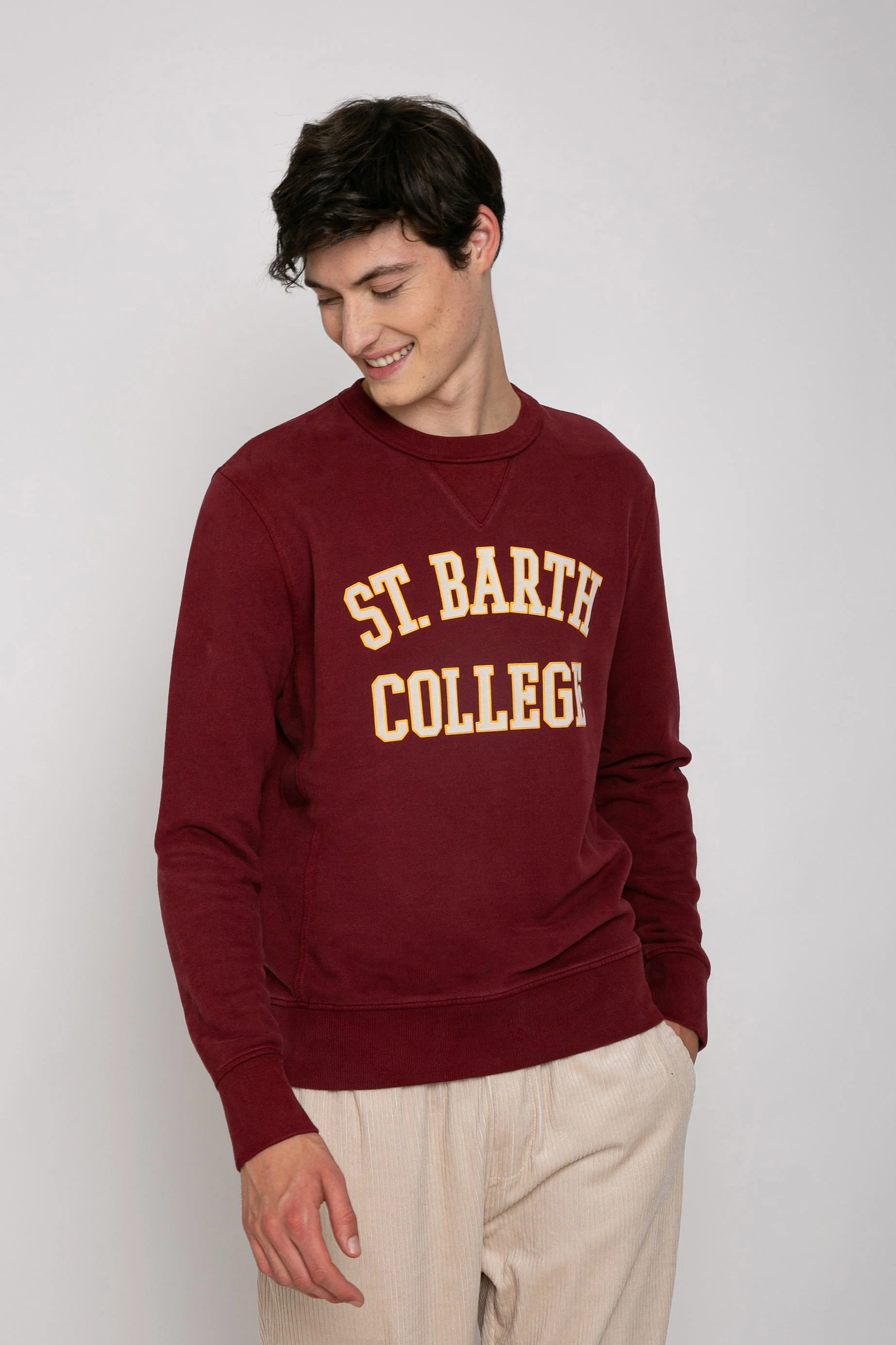 Burgundy sweatshirt St. Barth College  print - Image 3