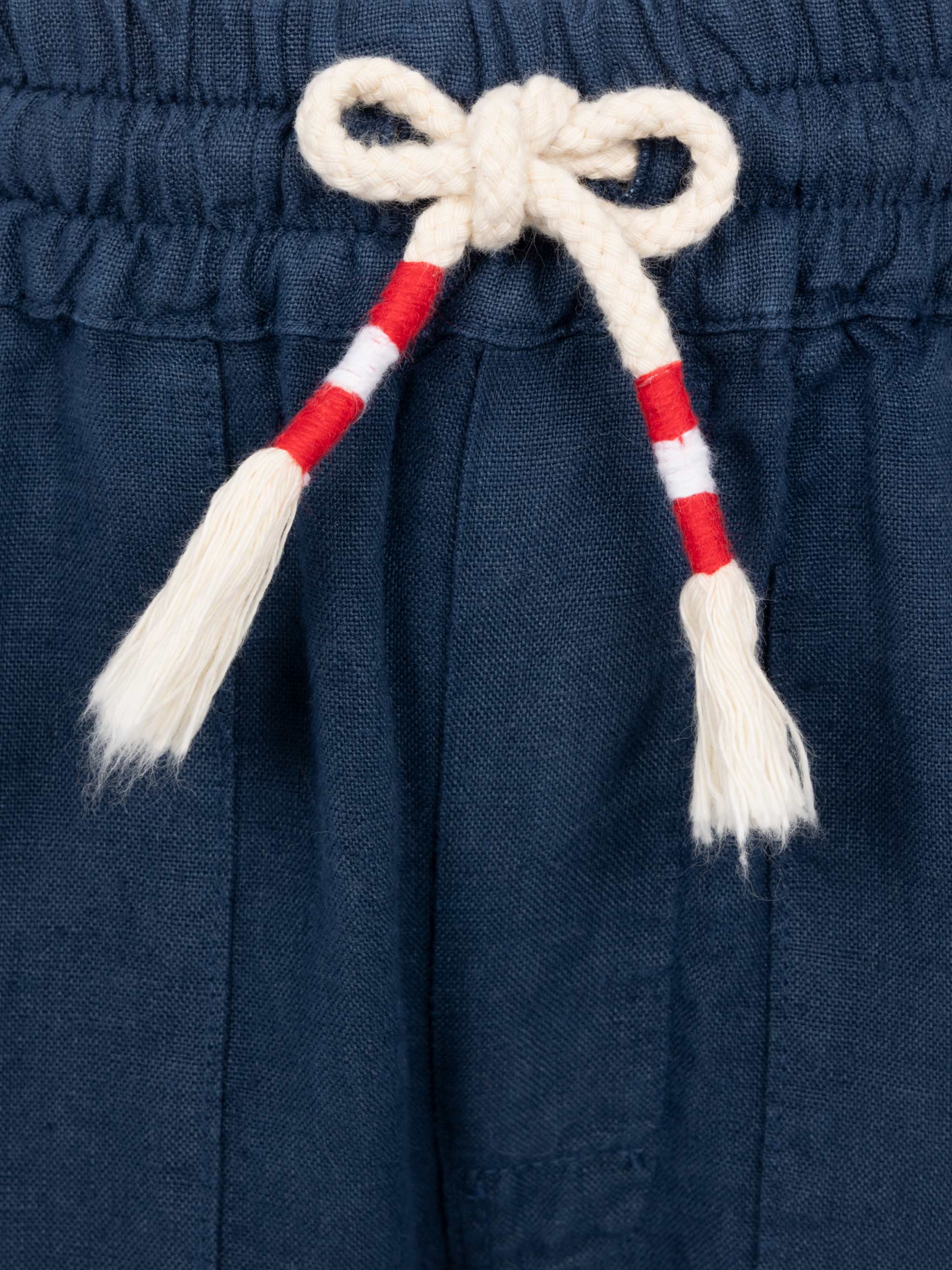Calais Jr navy blue linen pants with drawstring - Image 3