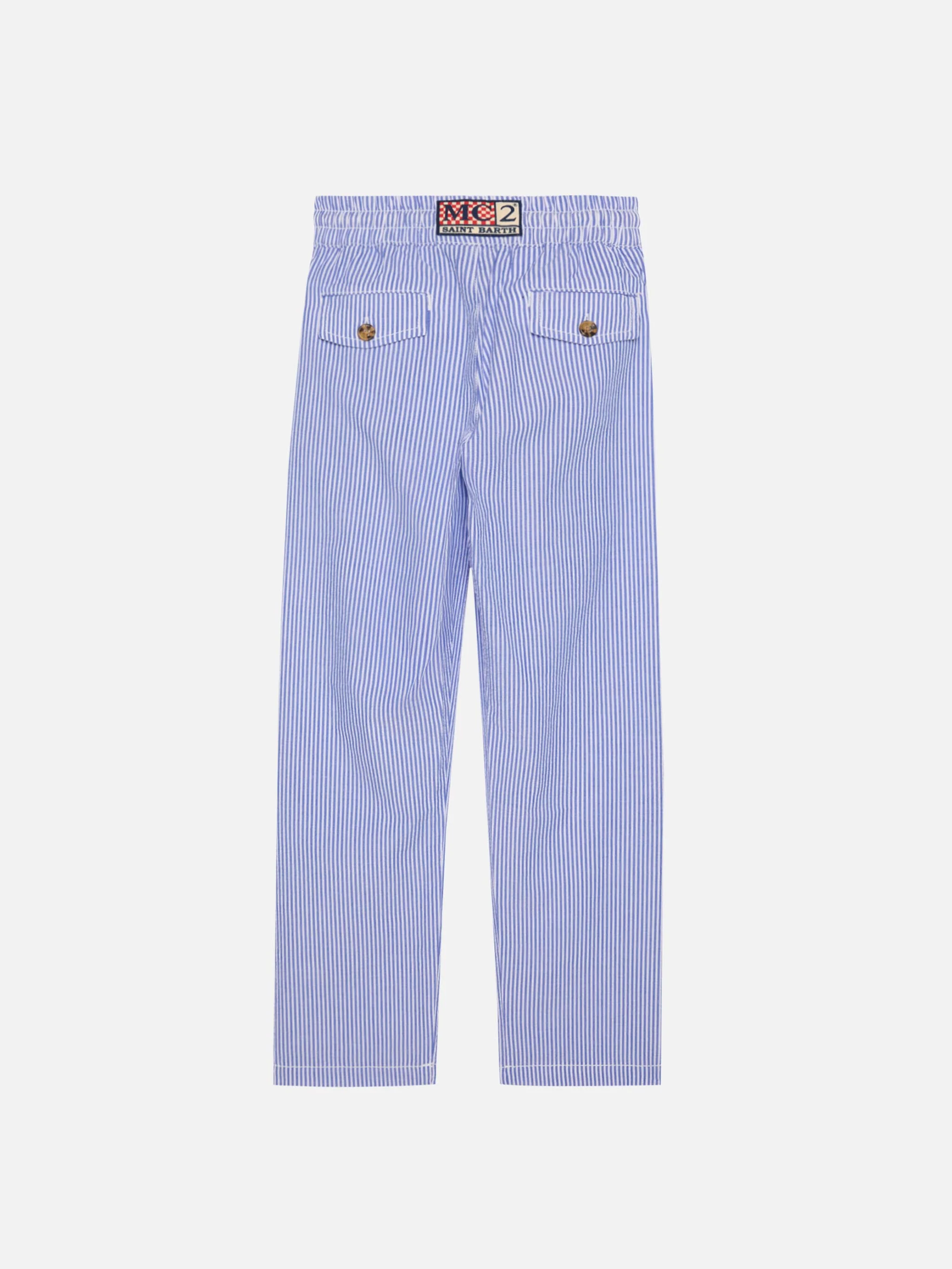 Calais Jr seersucker striped pants with drawstring - Image 2