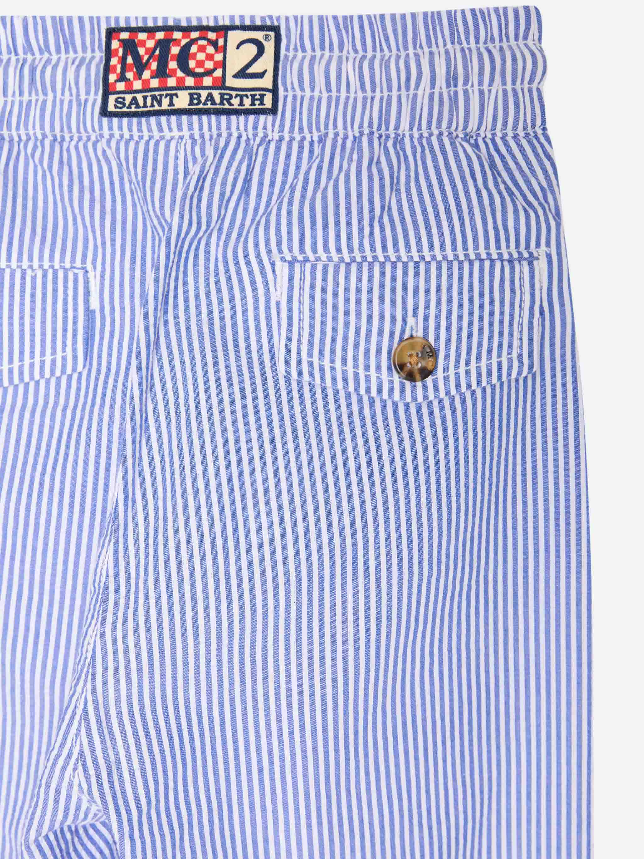Calais Jr seersucker striped pants with drawstring - Image 3