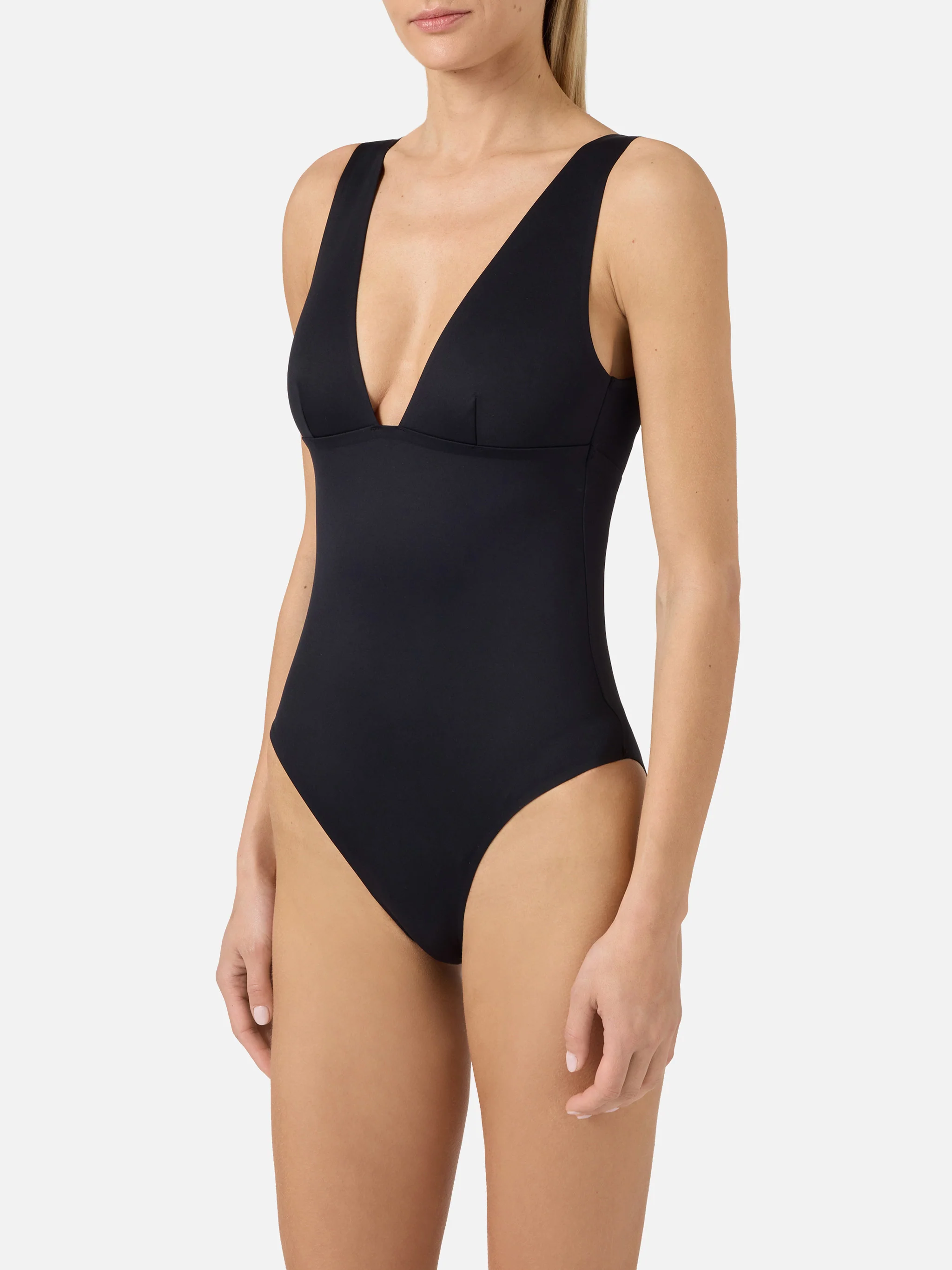 Calliope one-piece swimsuit in black technical fabric - Image 2