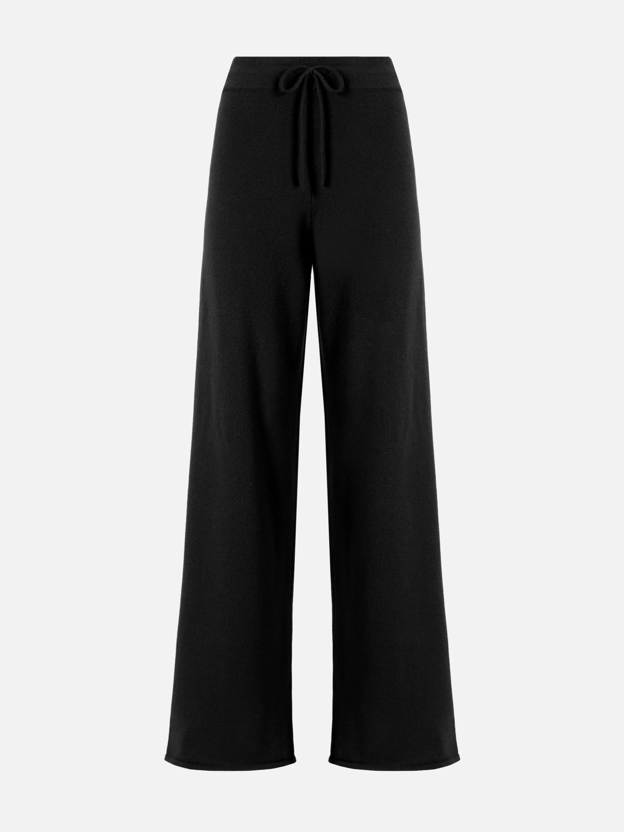 Cambon palazzo trousers in pure wool black high waist with drawstring - Image 4