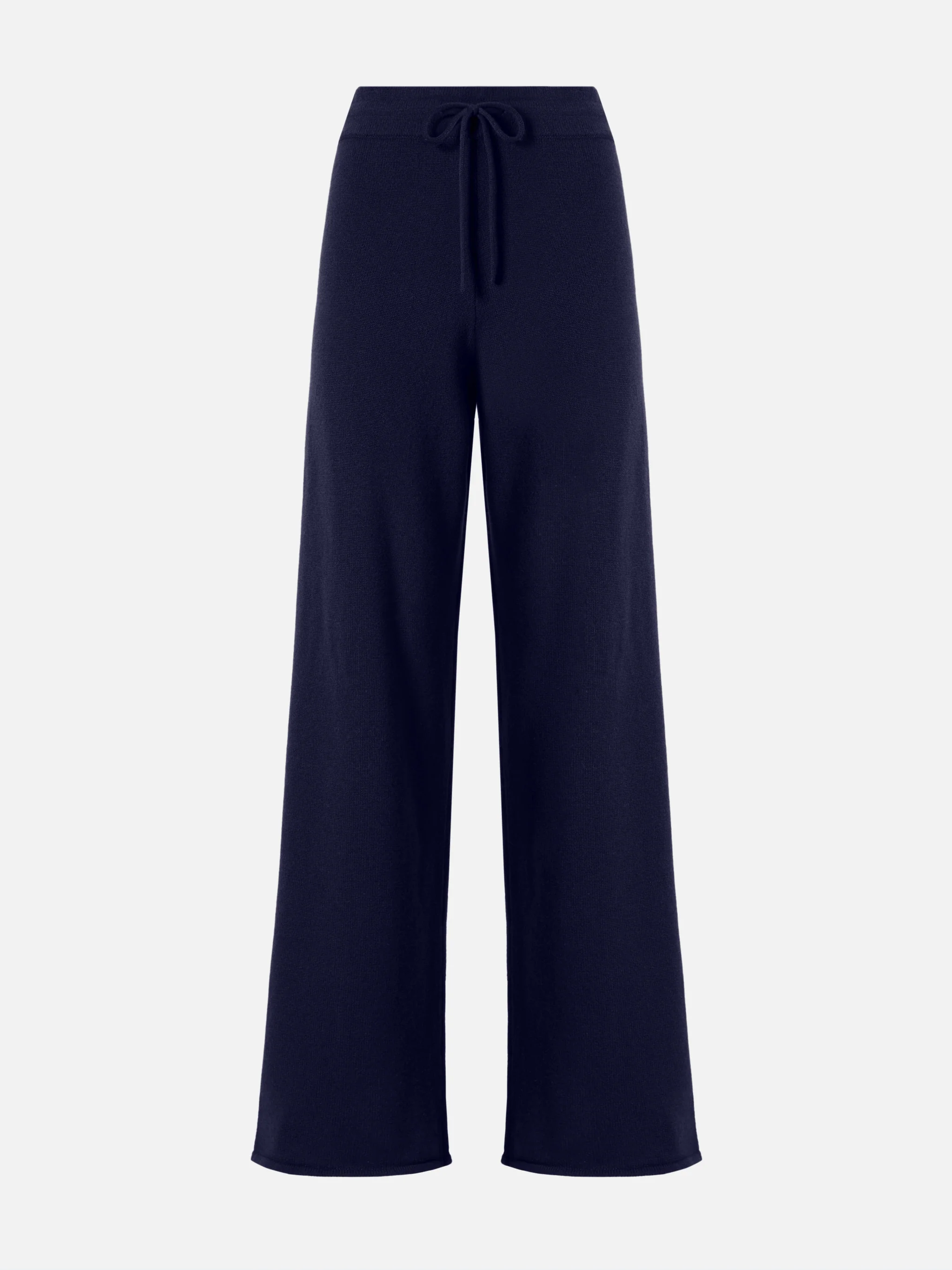 Cambon palazzo trousers in pure wool navy blue high waist with drawstring - Image 4