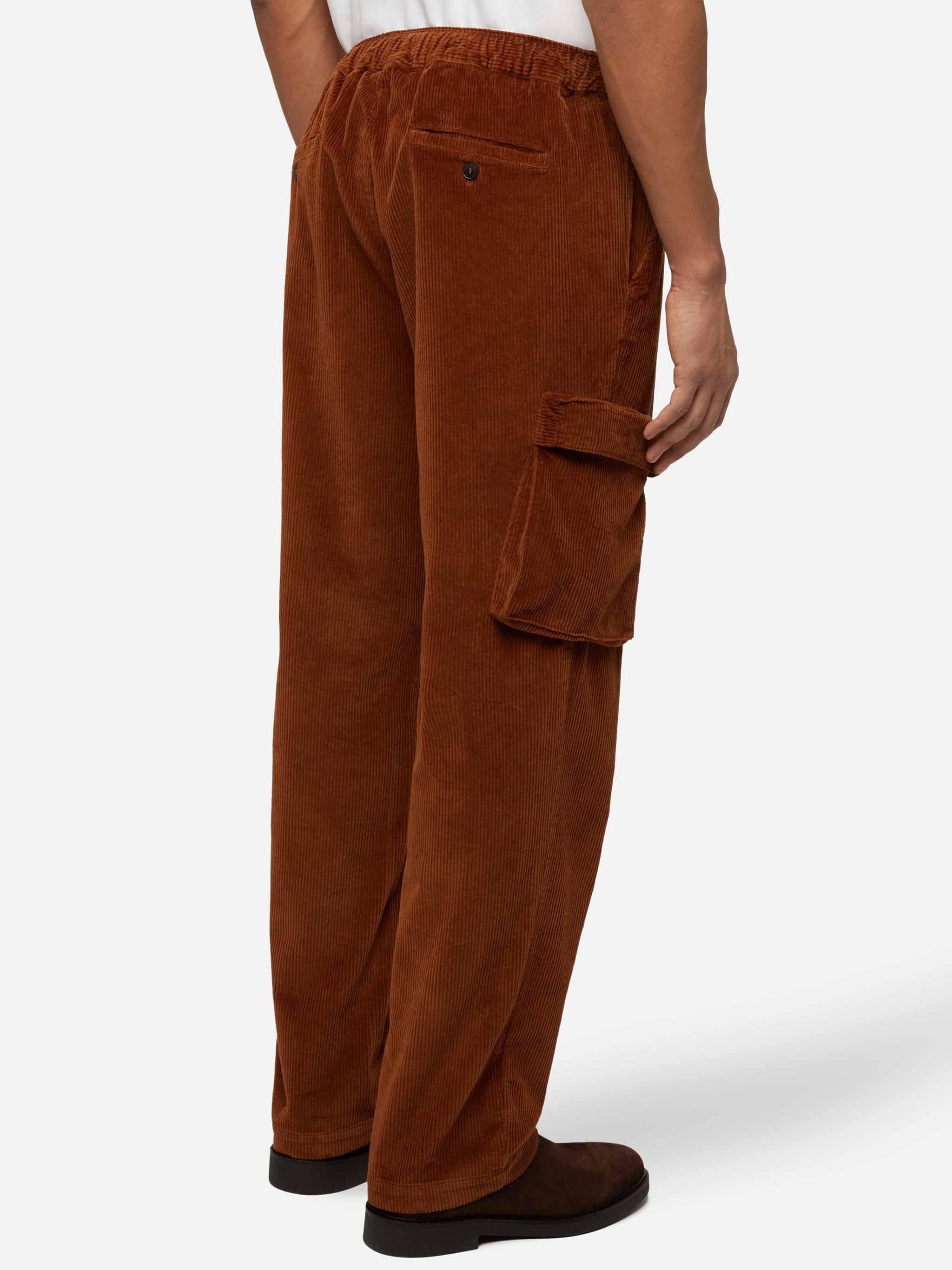 Camel corduroy cargo pants Goldeck - Image 3