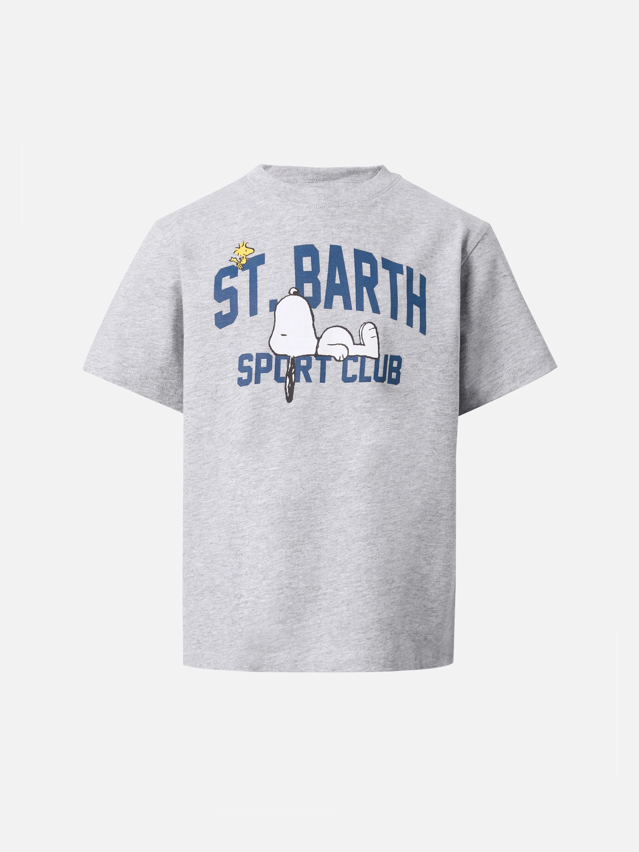 Cameron cotton T-shirt in grey with Snoopy St. Barth Sport Club print | PEANUTS SPECIAL EDITION