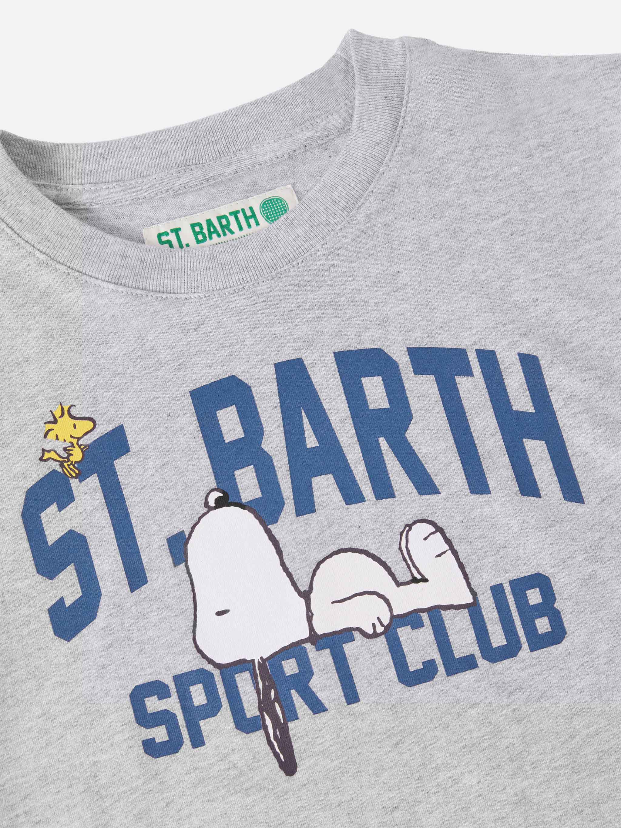 Cameron cotton T-shirt in grey with Snoopy St. Barth Sport Club print | PEANUTS SPECIAL EDITION - Image 2