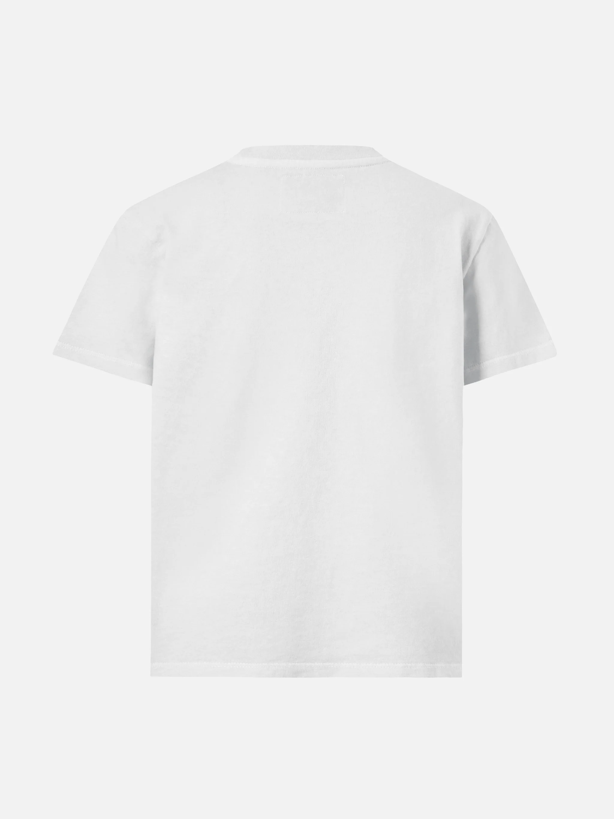 Cameron cotton T-shirt in white with Fotomonello embroidery - Image 3