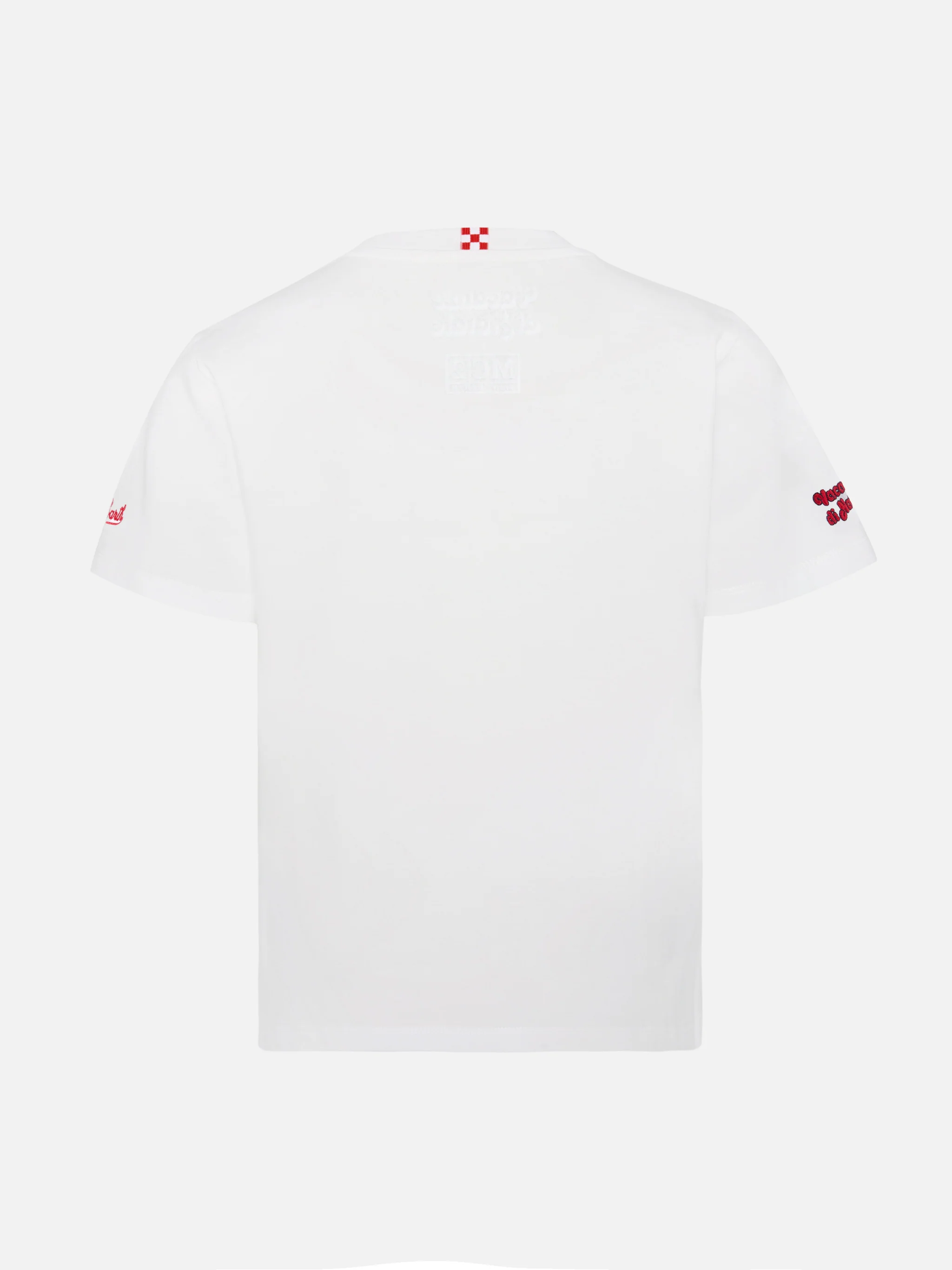 Cameron Warm winter cotton T-shirt in white with E nun m’angoscià! embroidery | VACANZE DI NATALE SPECIAL EDITION - Image 3