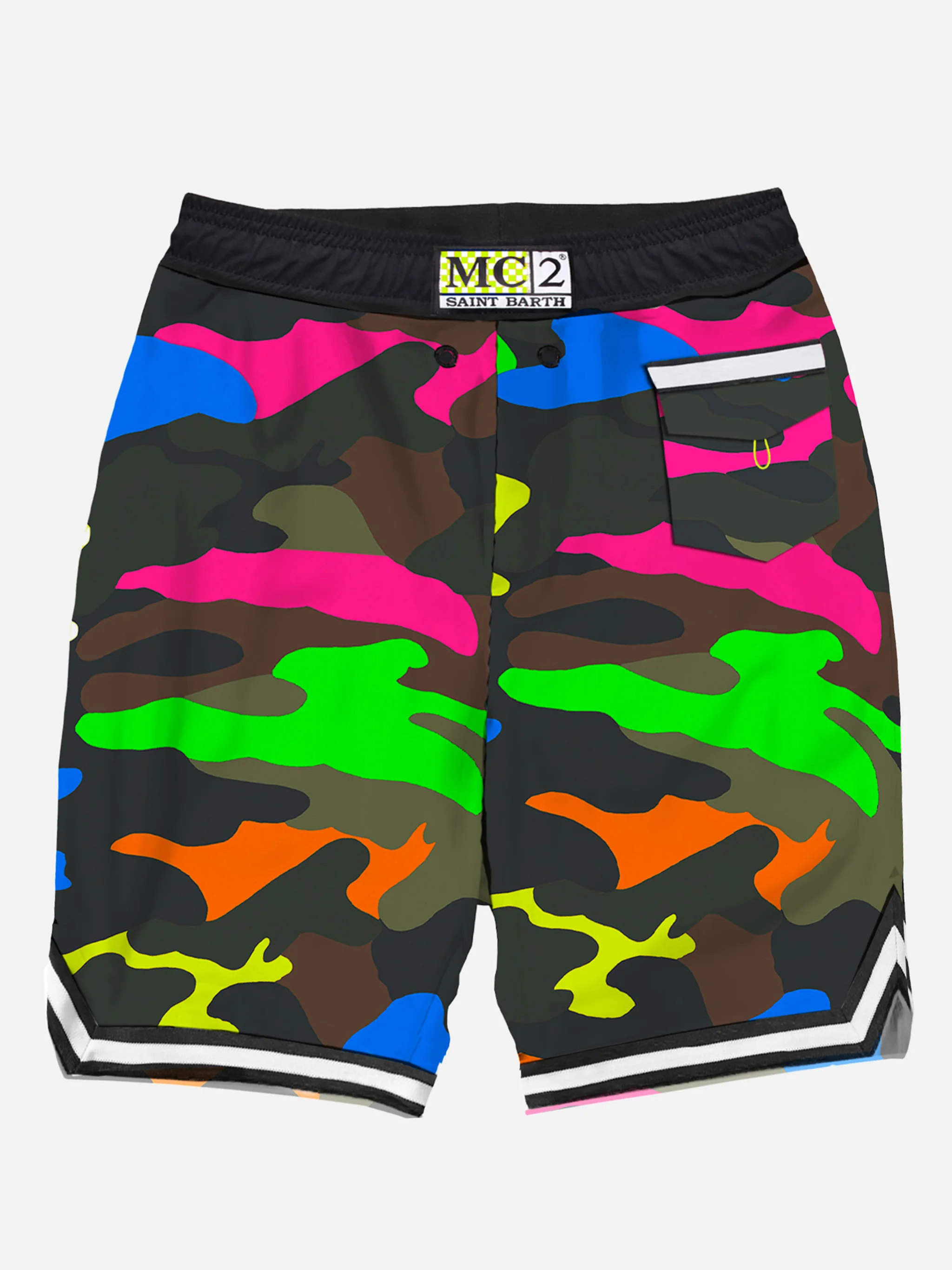 Camouflage fluo multicolor swim shorts surf style - Image 2