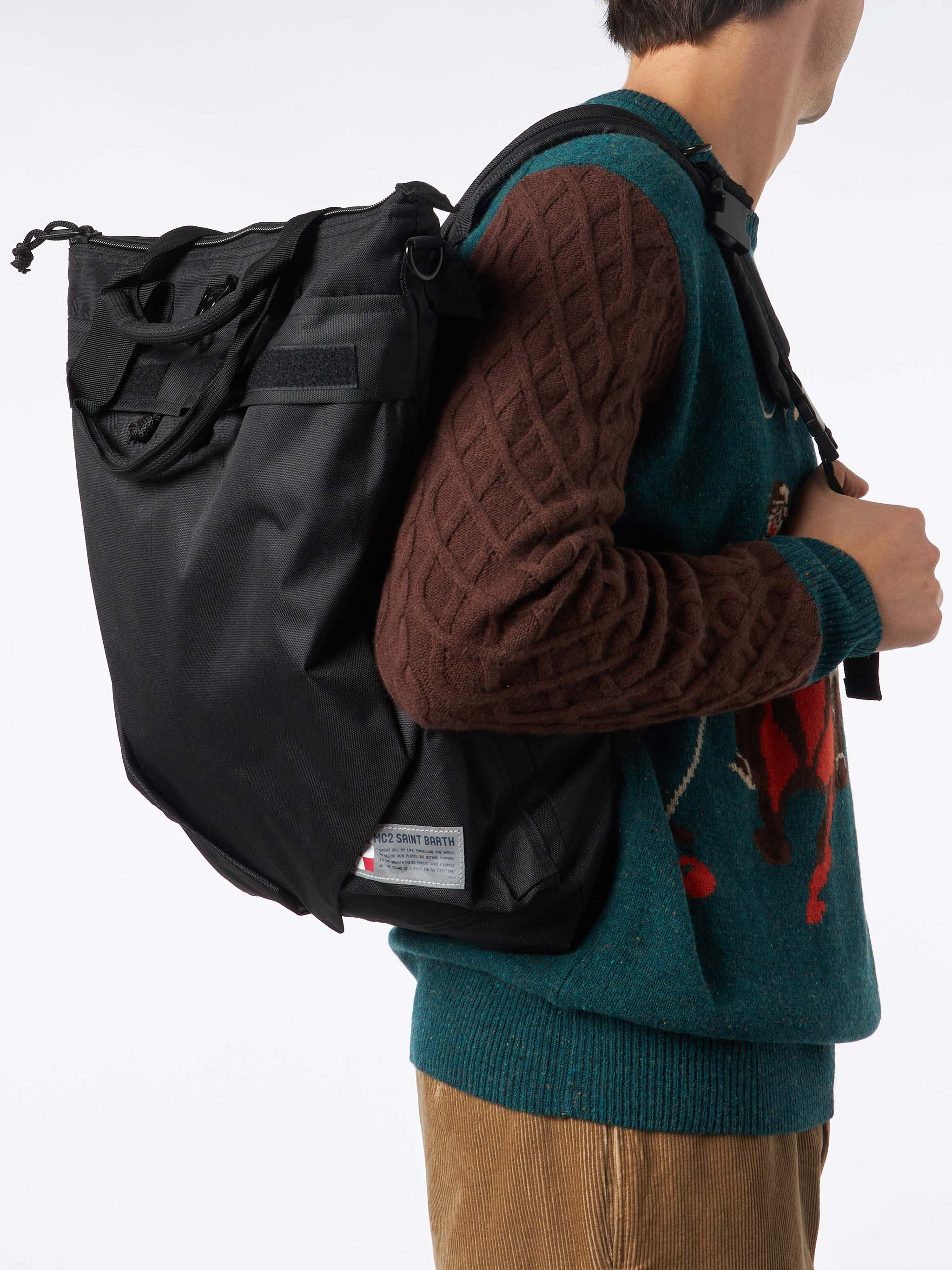 Canvas black backpack Helmut - Image 5