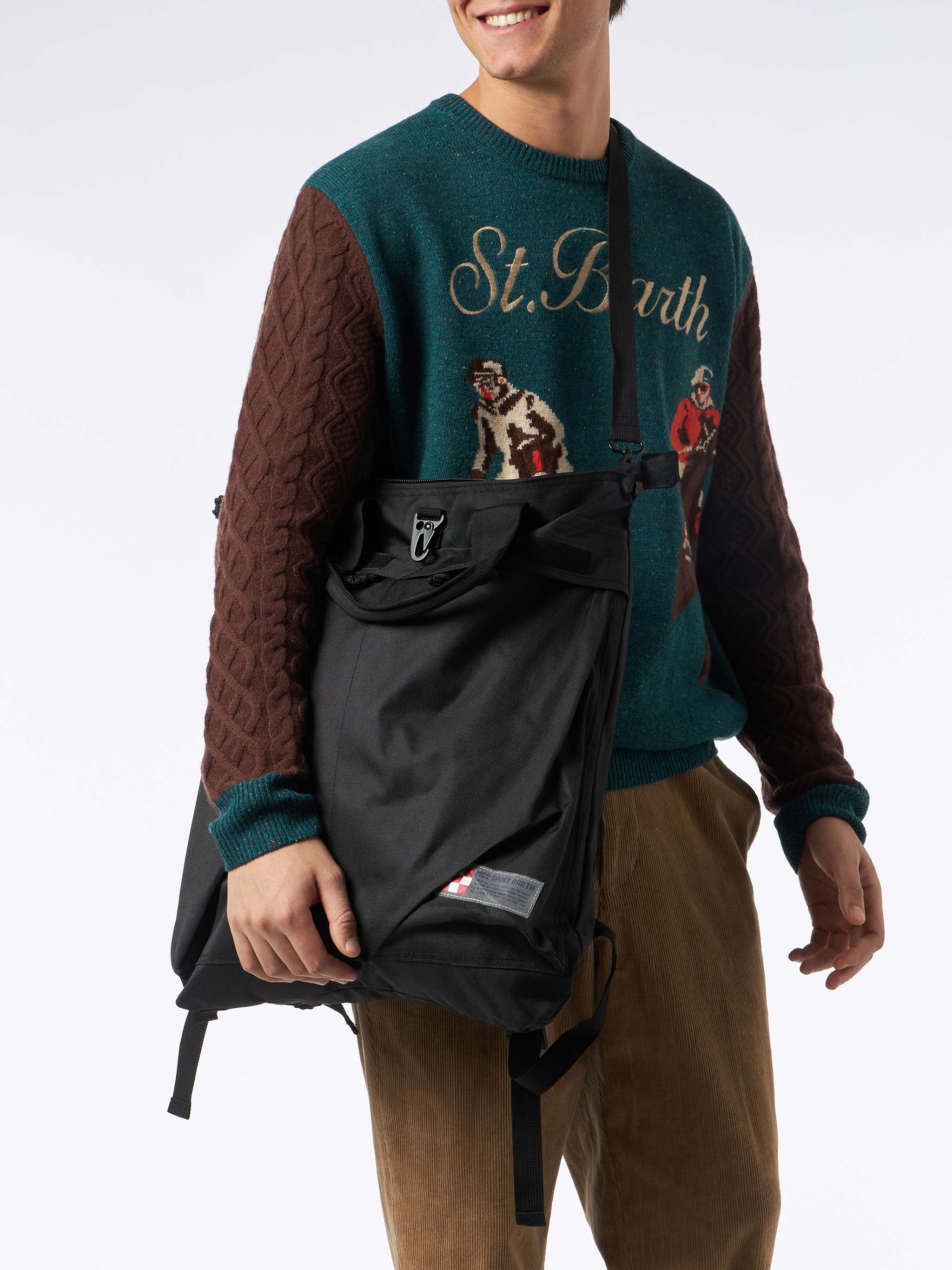 Canvas black backpack Helmut - Image 6