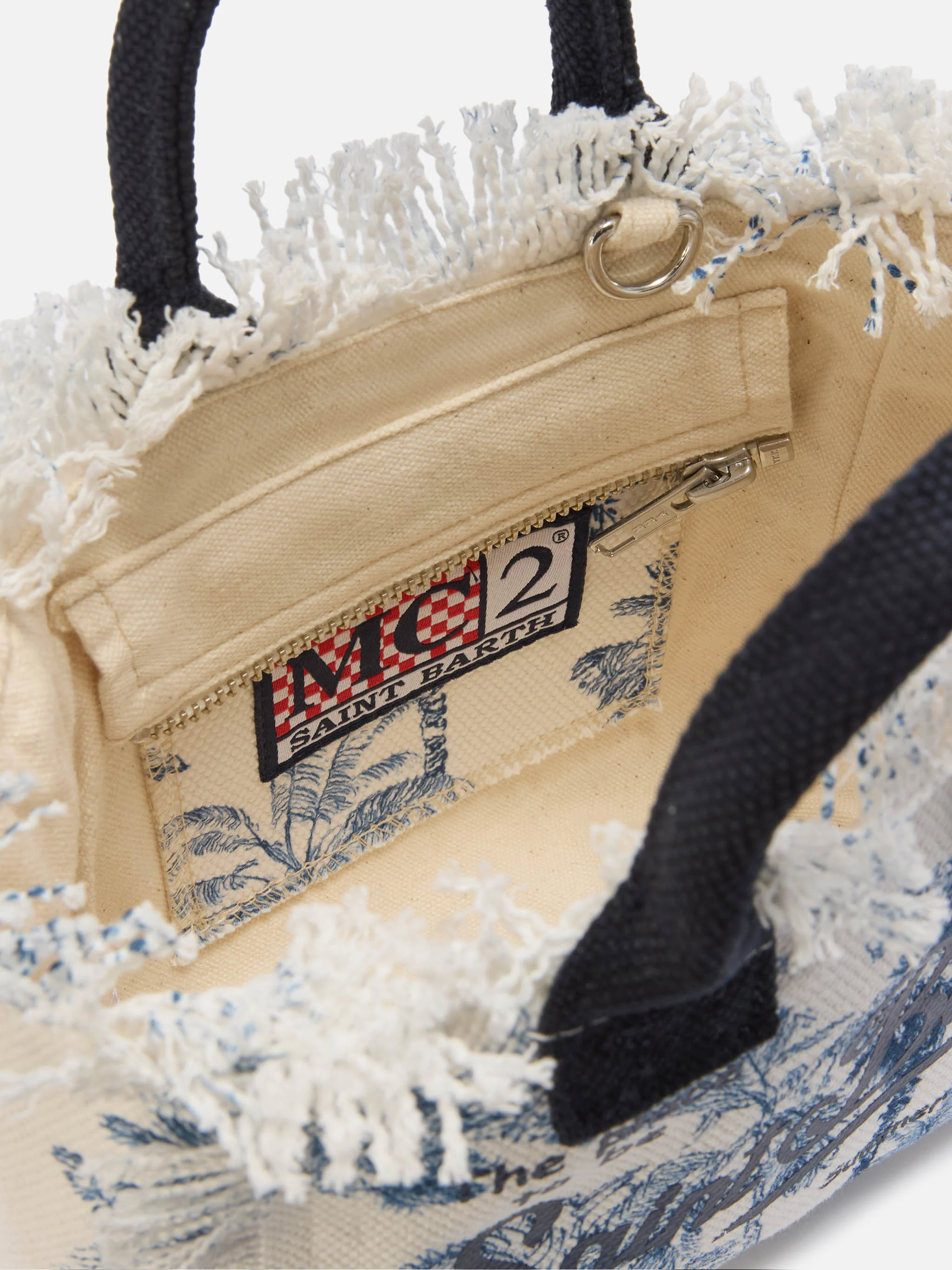 Canvas Vanity mini bag with blue toile de Jouy print - Image 3