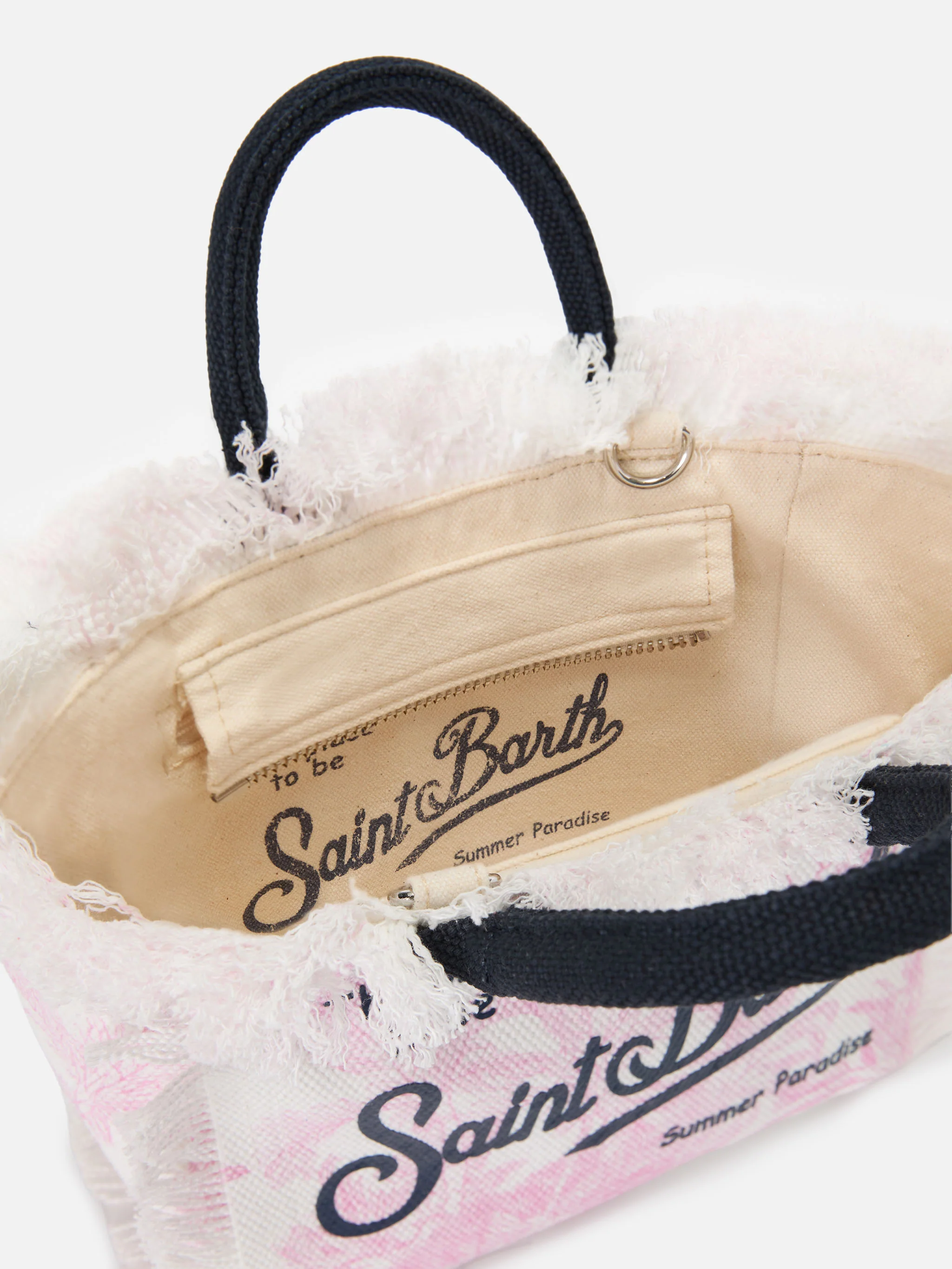 Canvas Vanity mini bag with pink toile de Jouy print - Image 4