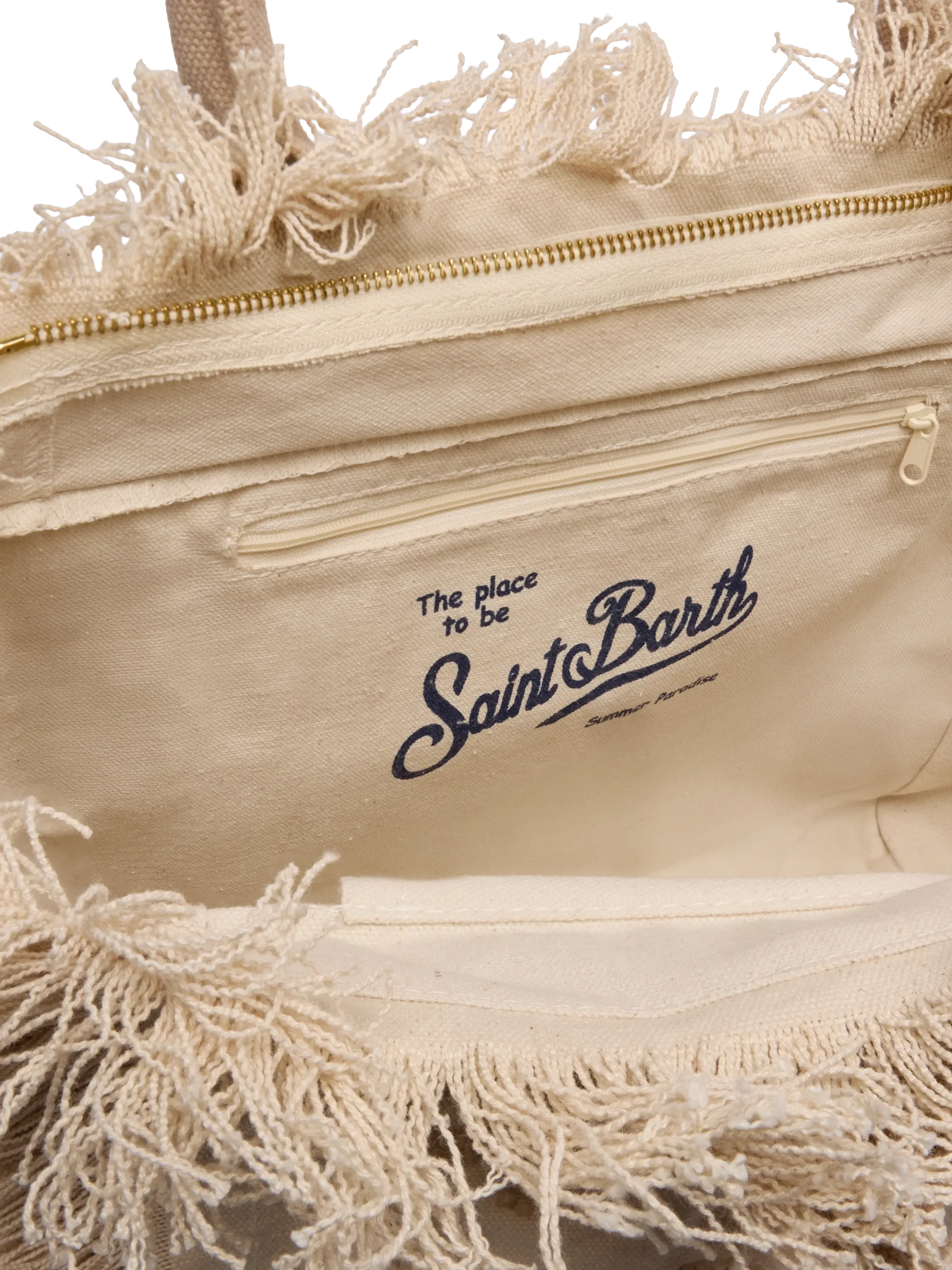 Canvas Vanity regular bag with beige lily tufting embroidery - Image 4