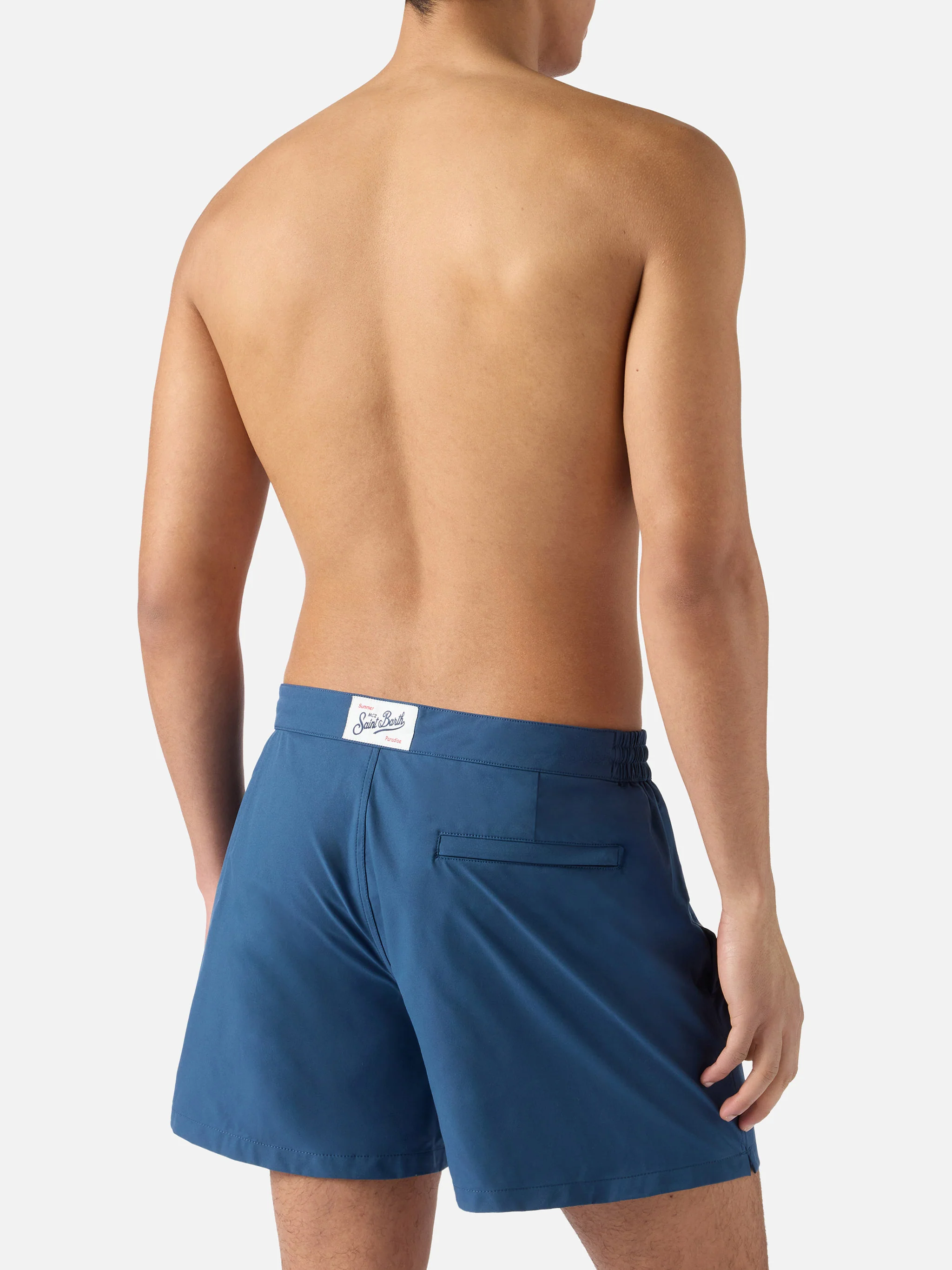 Capferrat swim shorts in navy blue with embroidered logo - Image 5