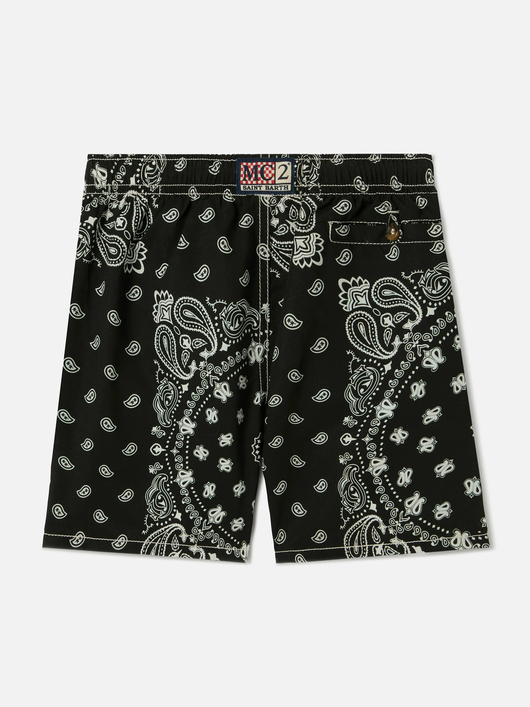 Caprese Jr swim shorts with black bandana print - Image 2