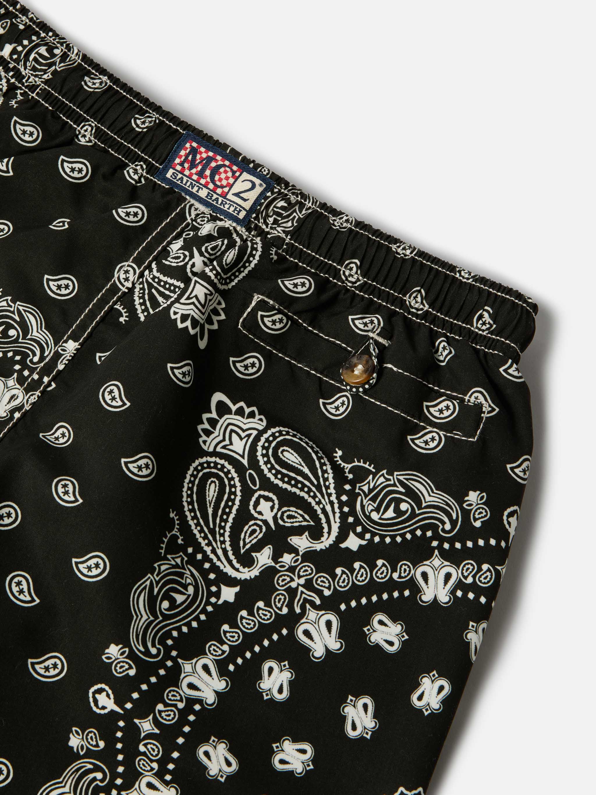Caprese Jr swim shorts with black bandana print - Image 3