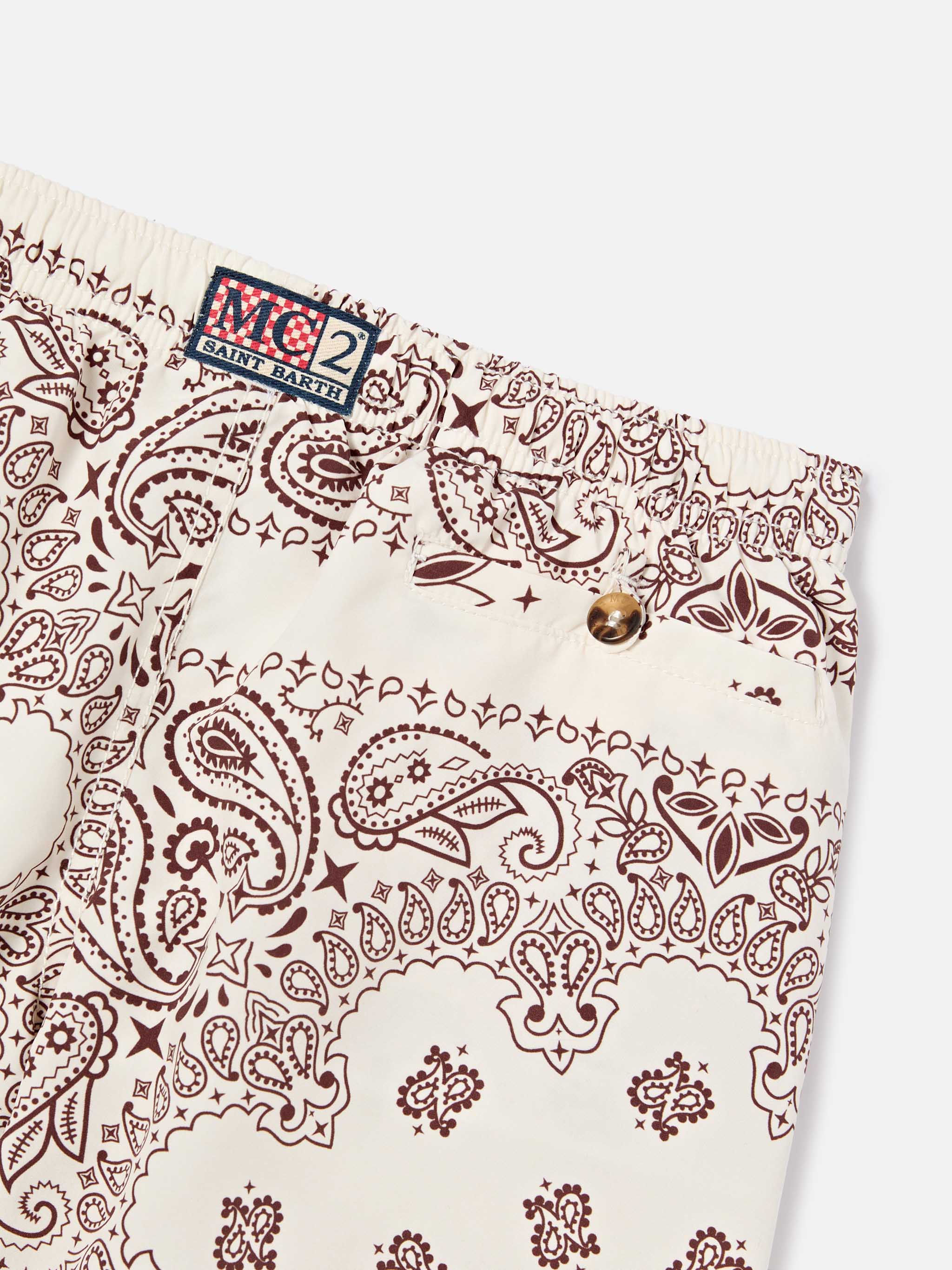 Caprese Jr swim shorts with ivory bandana print - Image 3