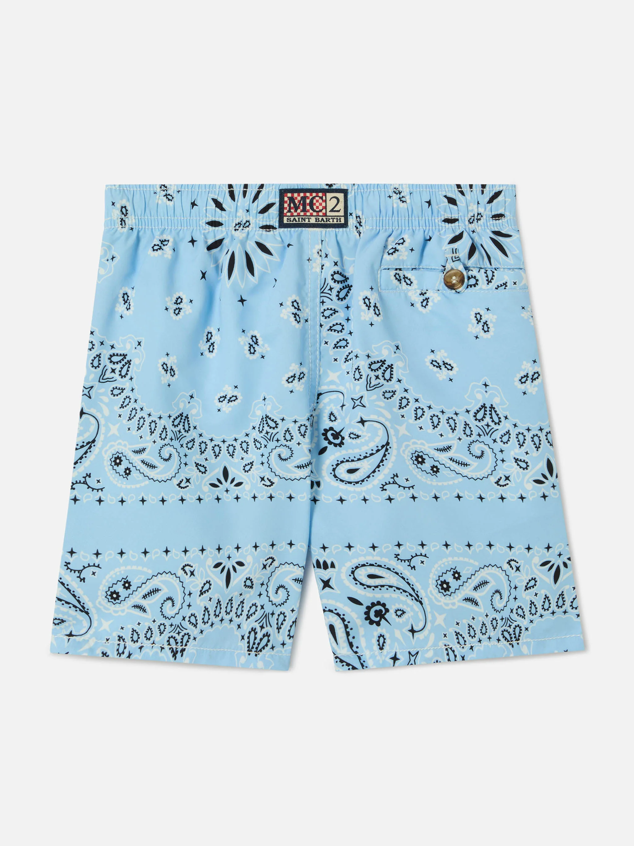 Caprese Jr swim shorts with light blue bandana print - Image 2