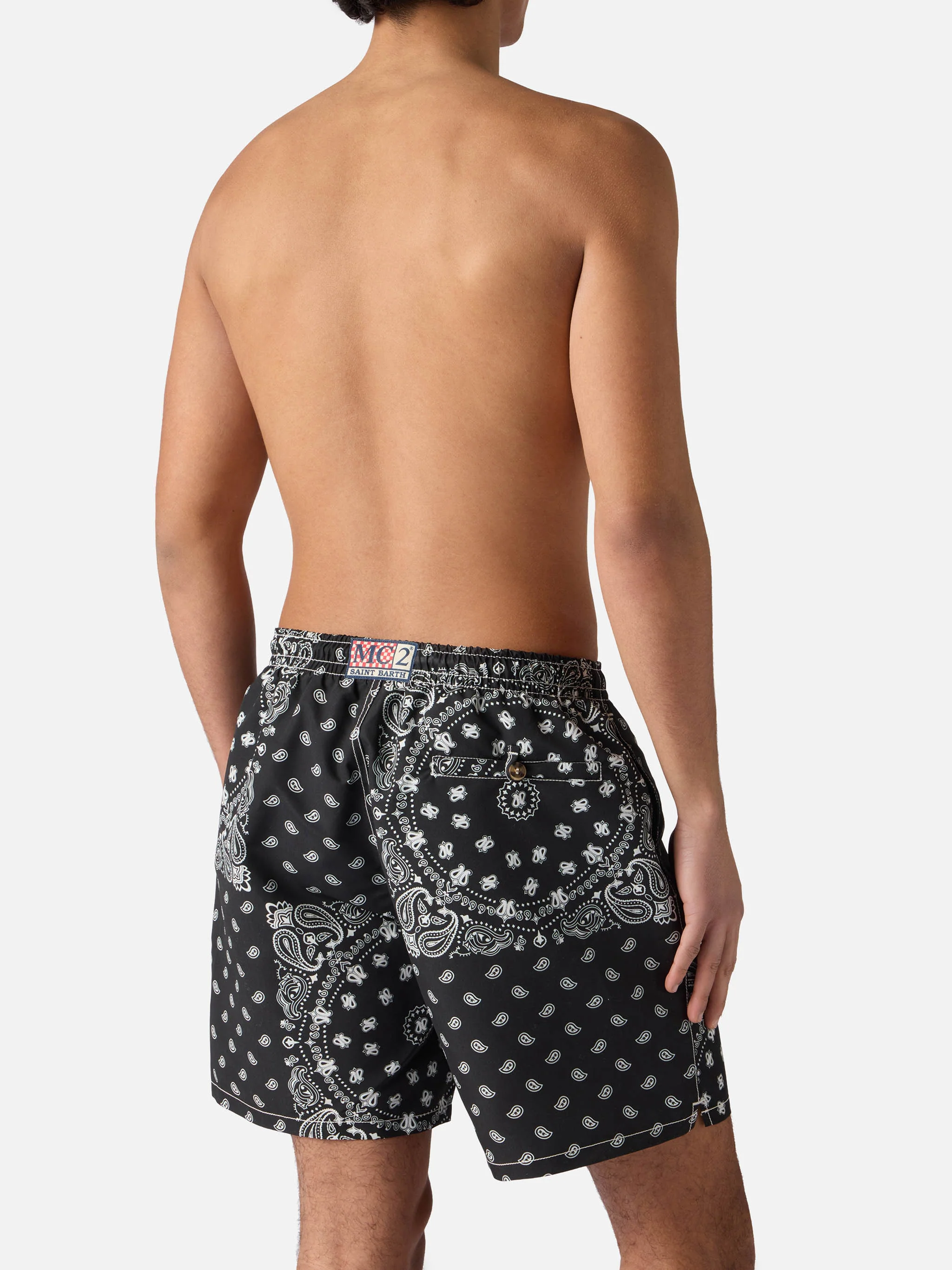 Caprese swim shorts with black bandana print - Image 5