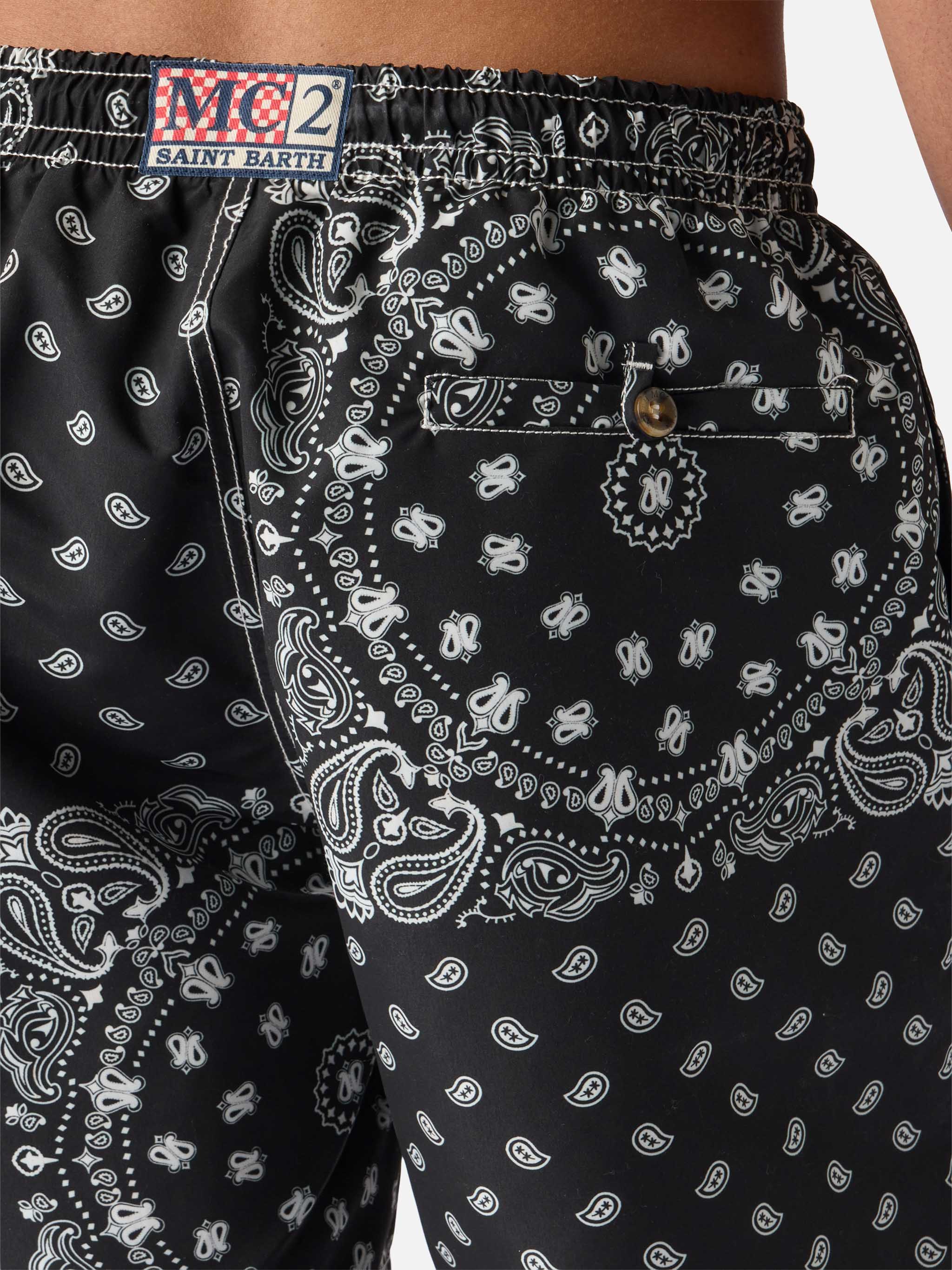 Caprese swim shorts with black bandana print - Image 6