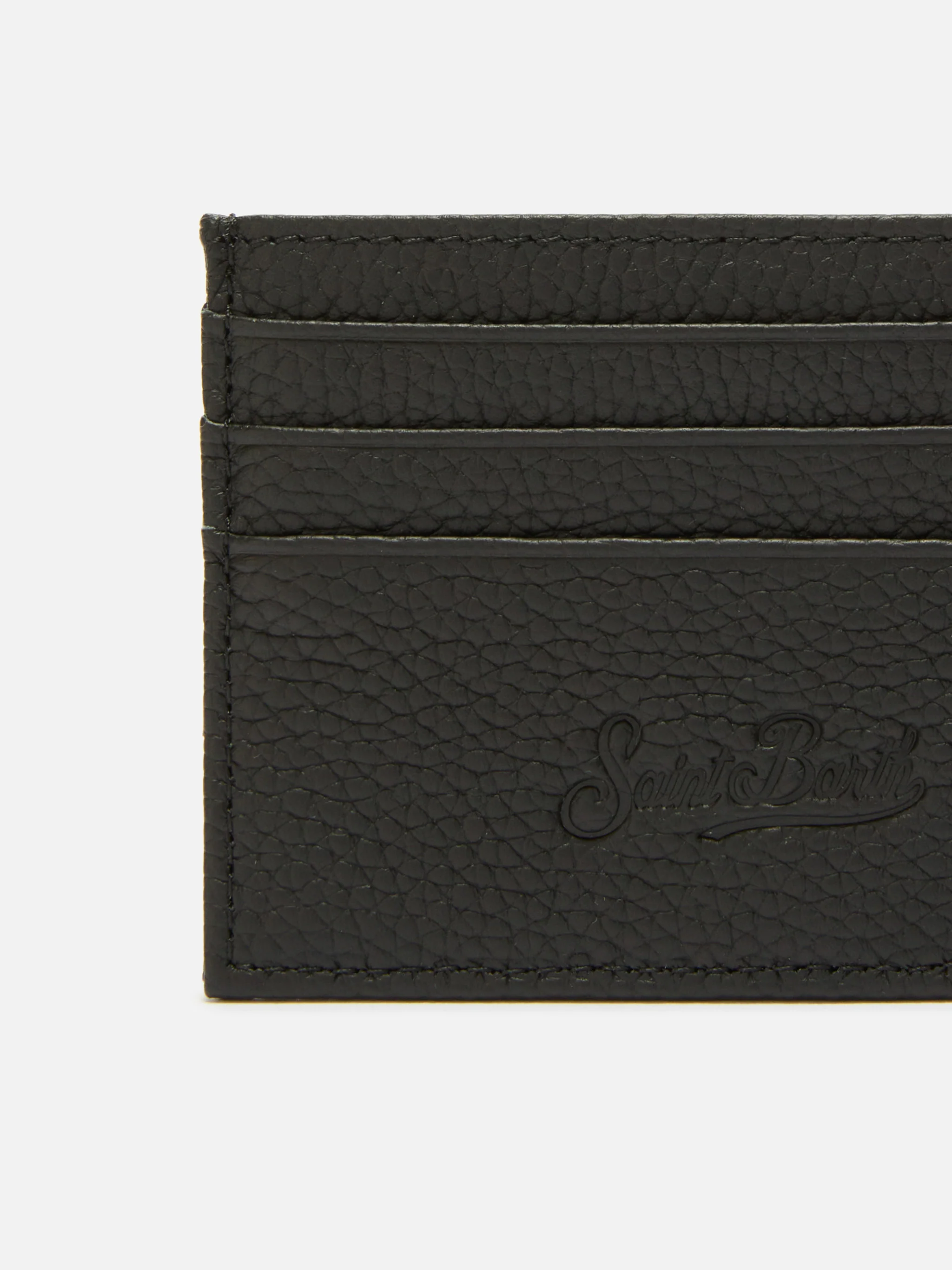 Card Holder in black grained leather - Image 2