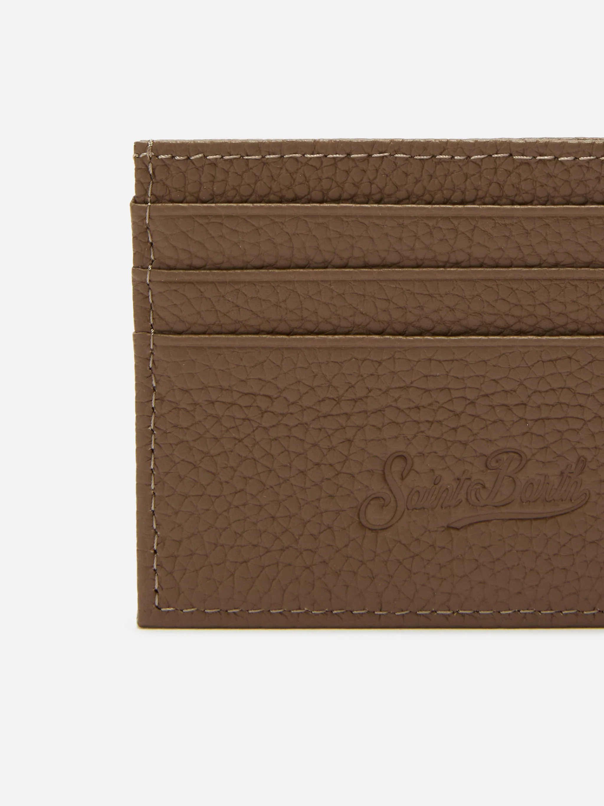 Card Holder in brown grained leather - Image 2