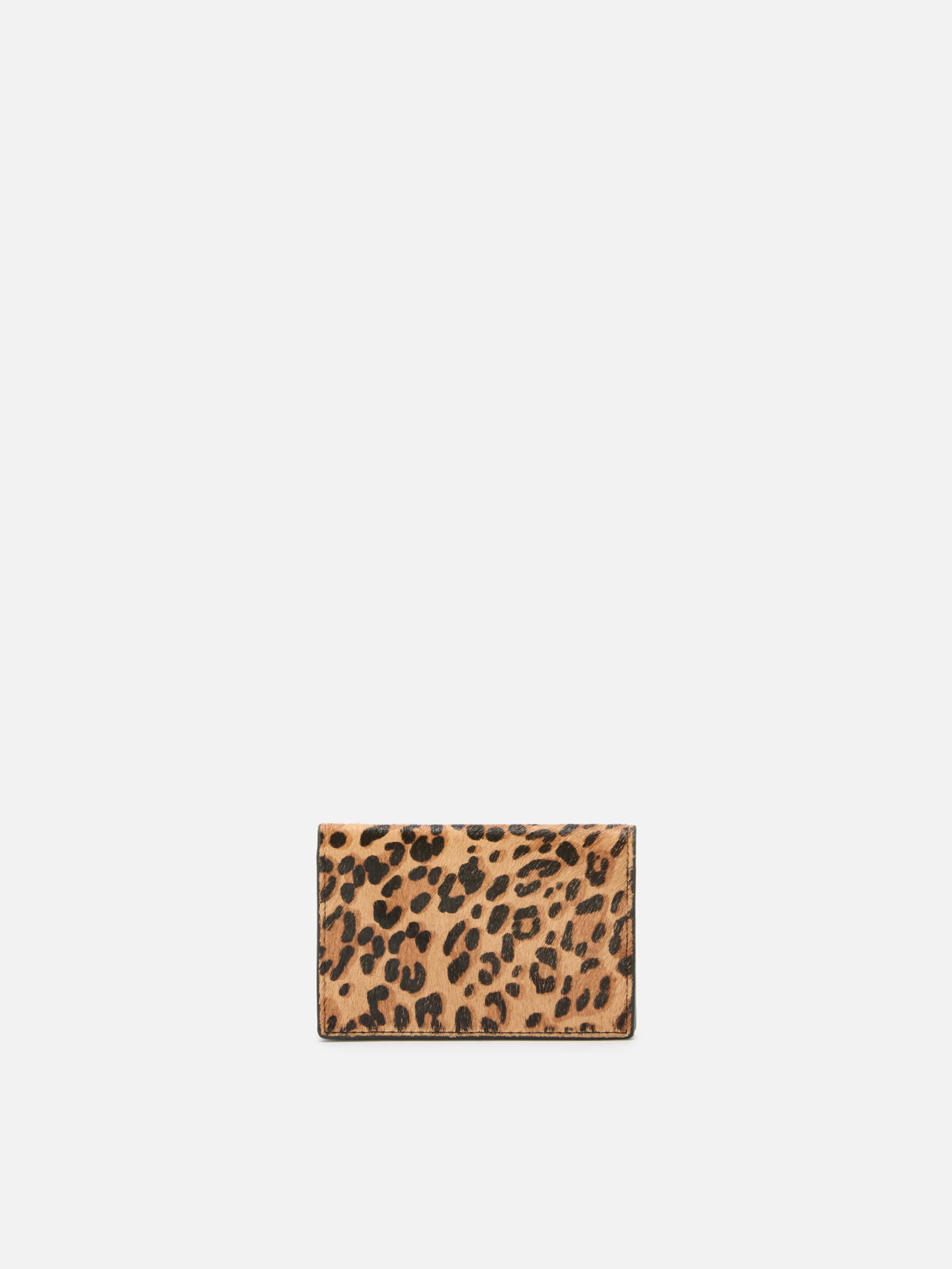 Card Holder in brushed leather and leopard-print calf hair - Image 3