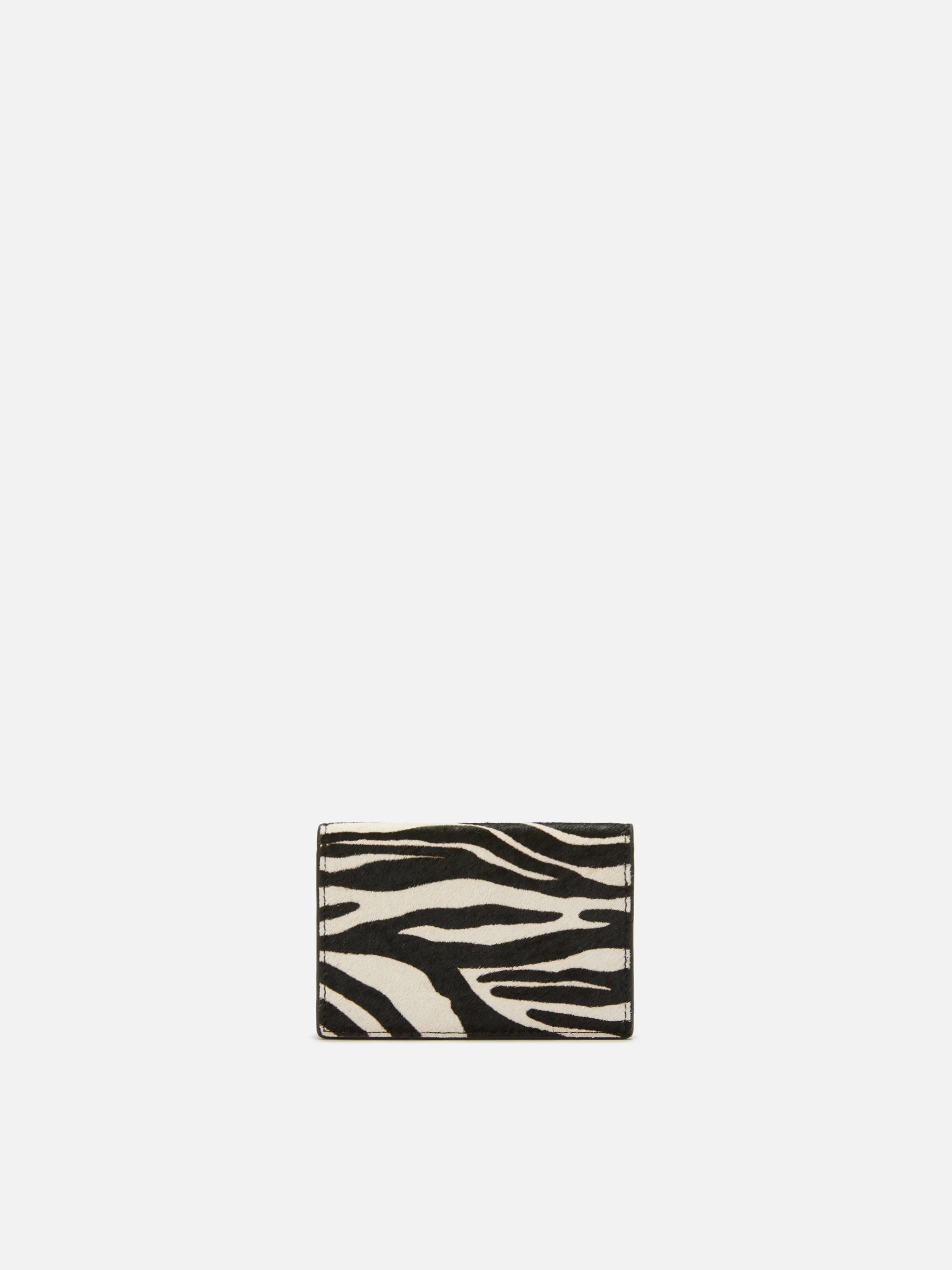 Card Holder in brushed leather and zebra-print calf hair - Image 3