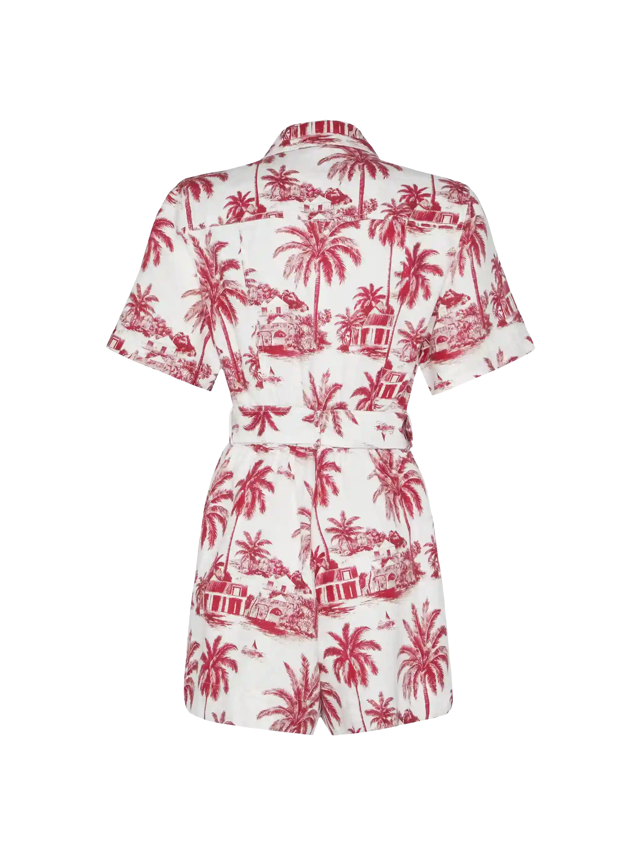 Carola linen playsuit with toile de jouy print | AI CO-CREATED DESIGN BY RICKDICK - POWERED BY RED-EYE - Image 6