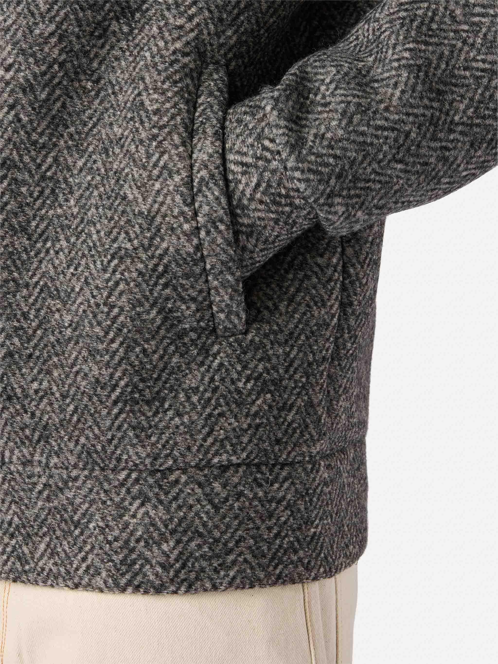 Carrell Wool herringbone jacket with zip and hood - Image 5