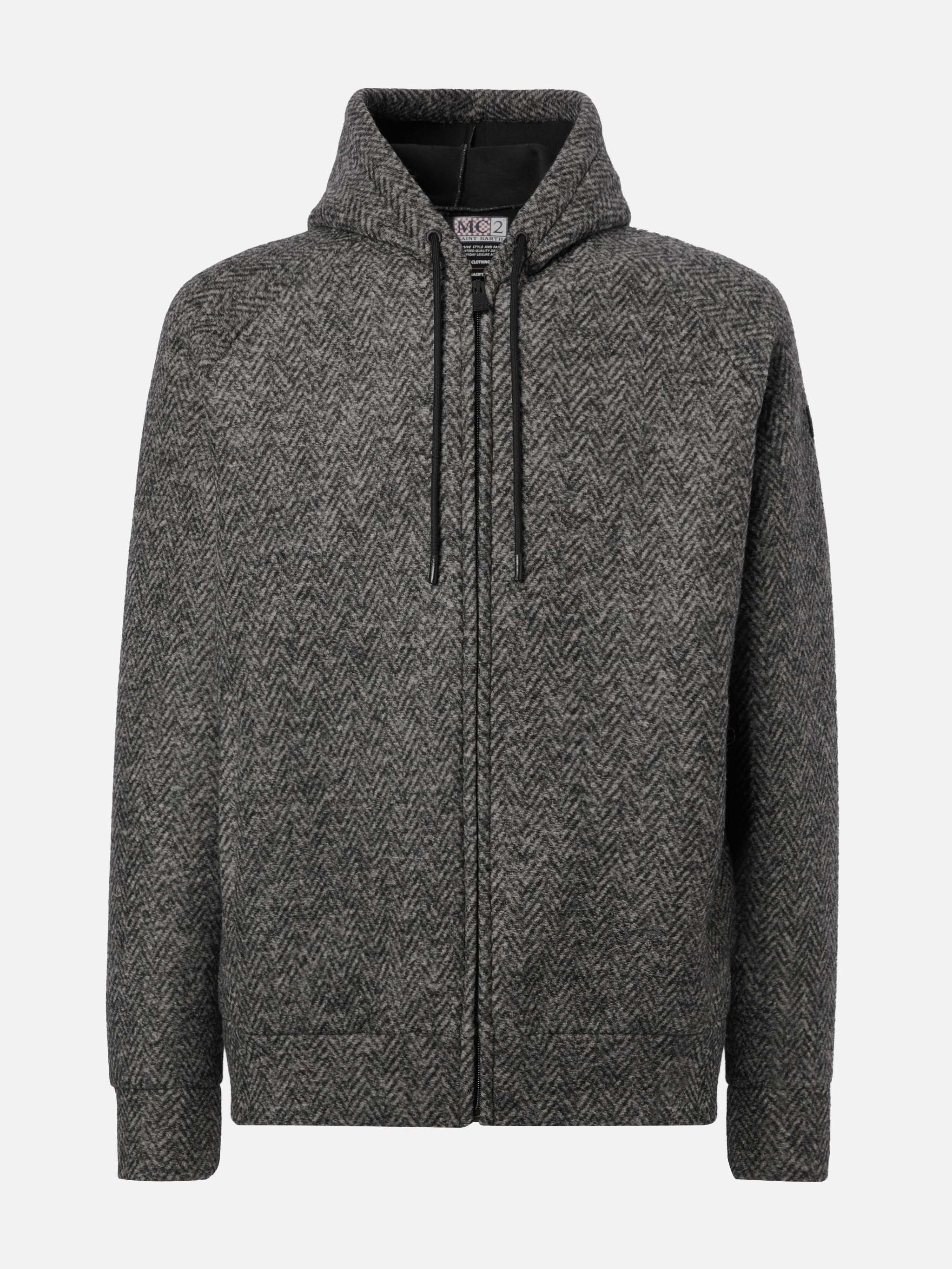 Carrell Wool herringbone jacket with zip and hood - Image 6