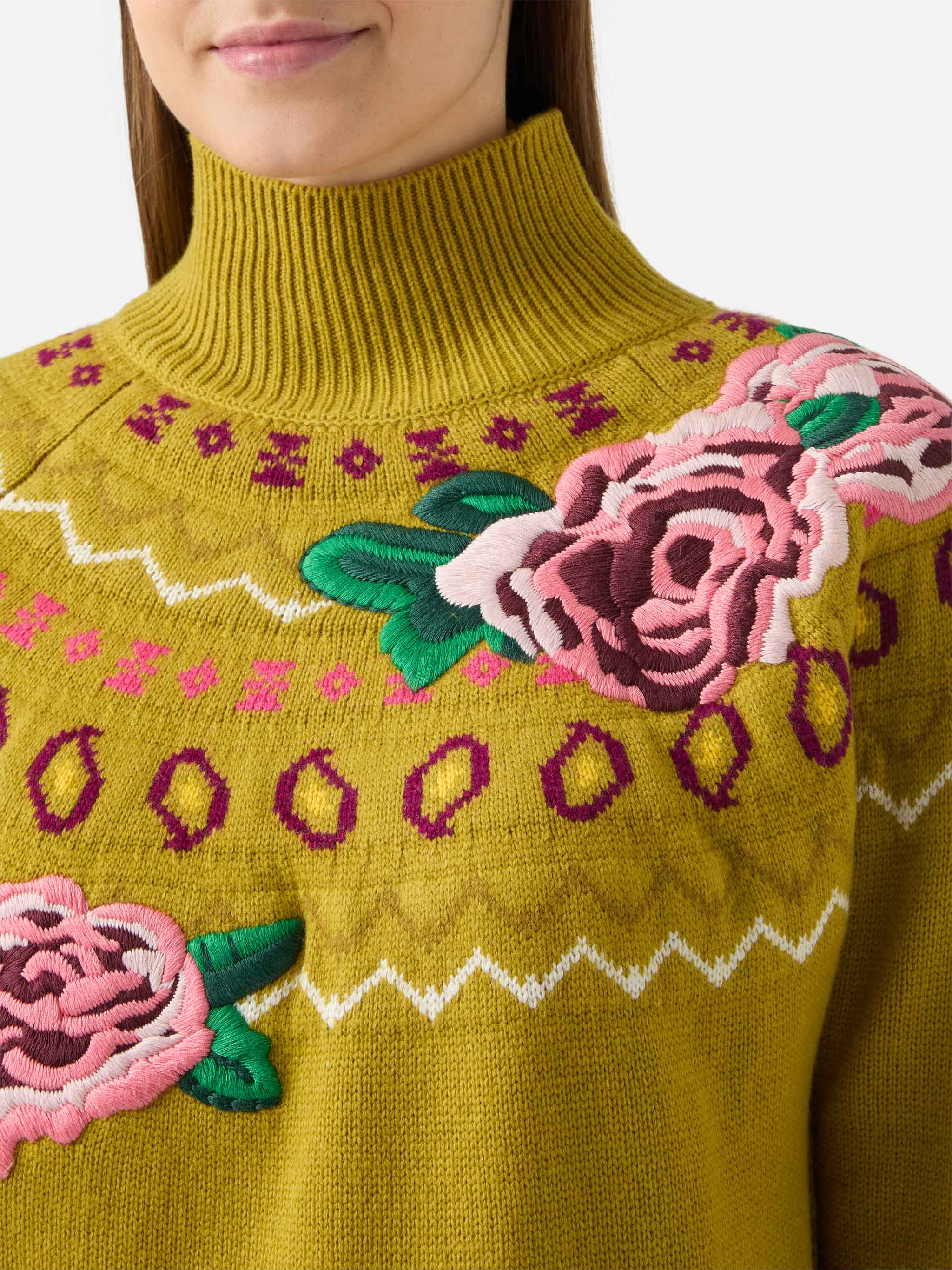 Cashmere blend sweater Meghan with nordic jacquard - Image 2