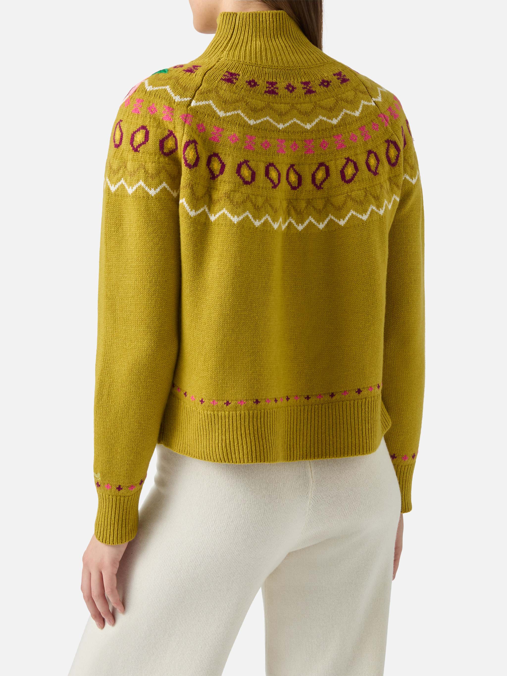 Cashmere blend sweater Meghan with nordic jacquard - Image 3