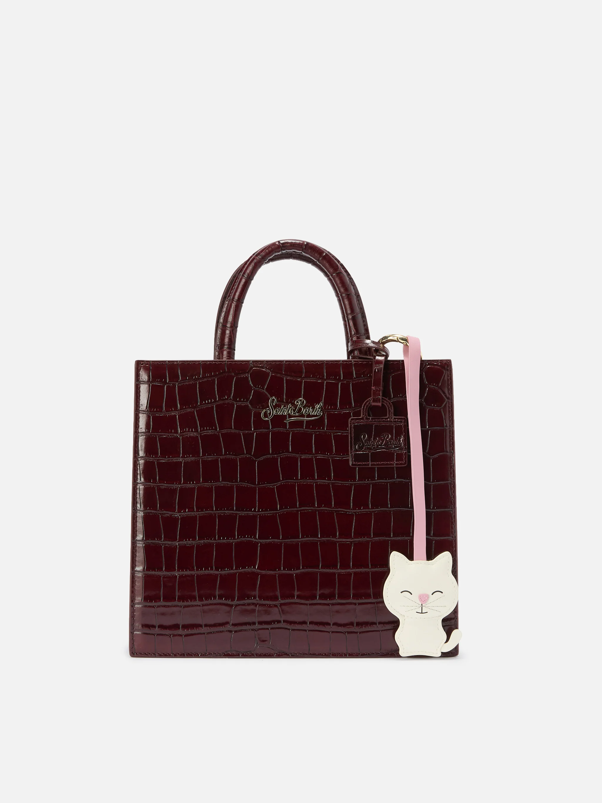 Cat Bag Charm in white leather - Image 2