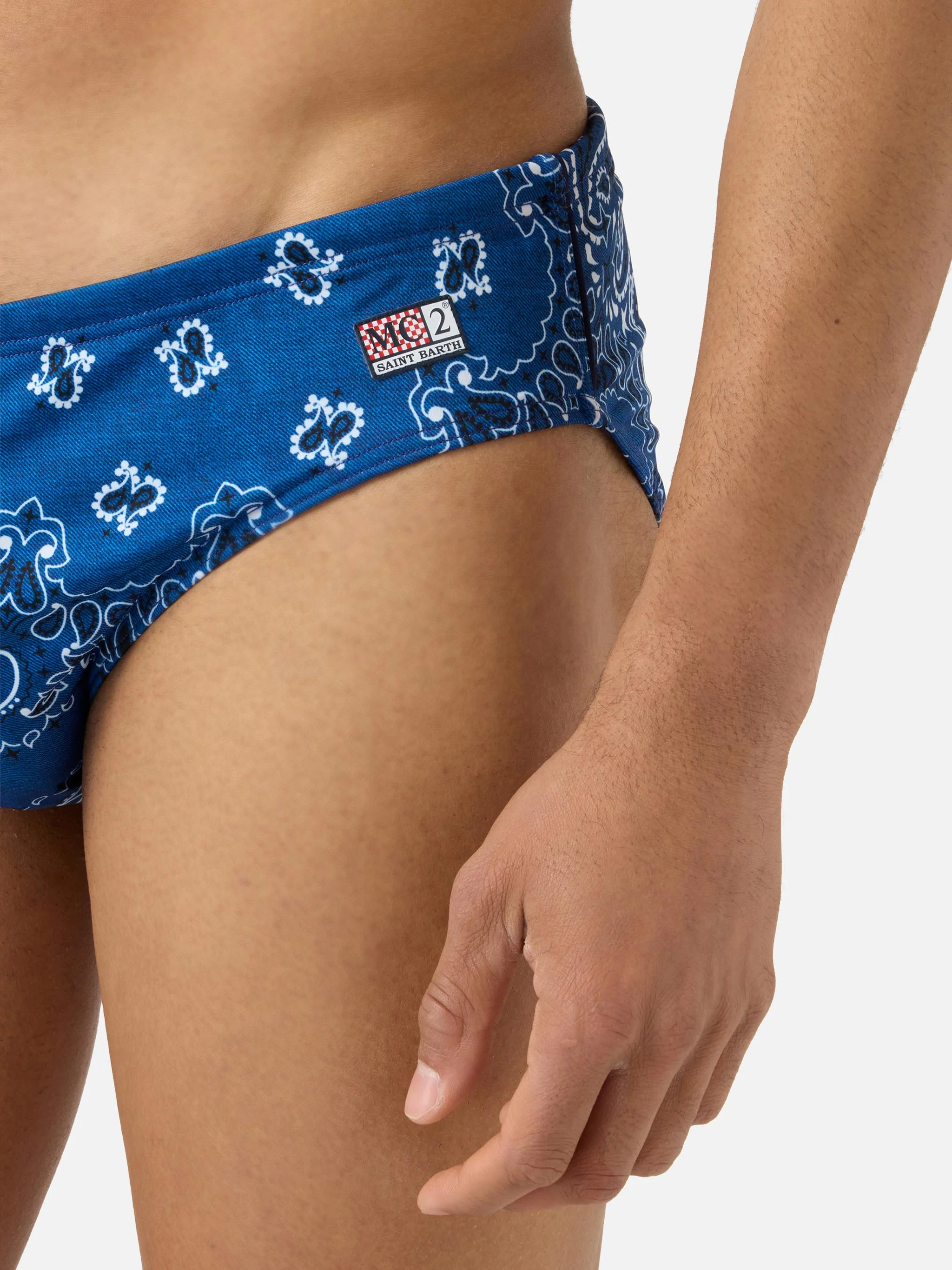 Cayo navy bandanna print swim briefs - Image 4