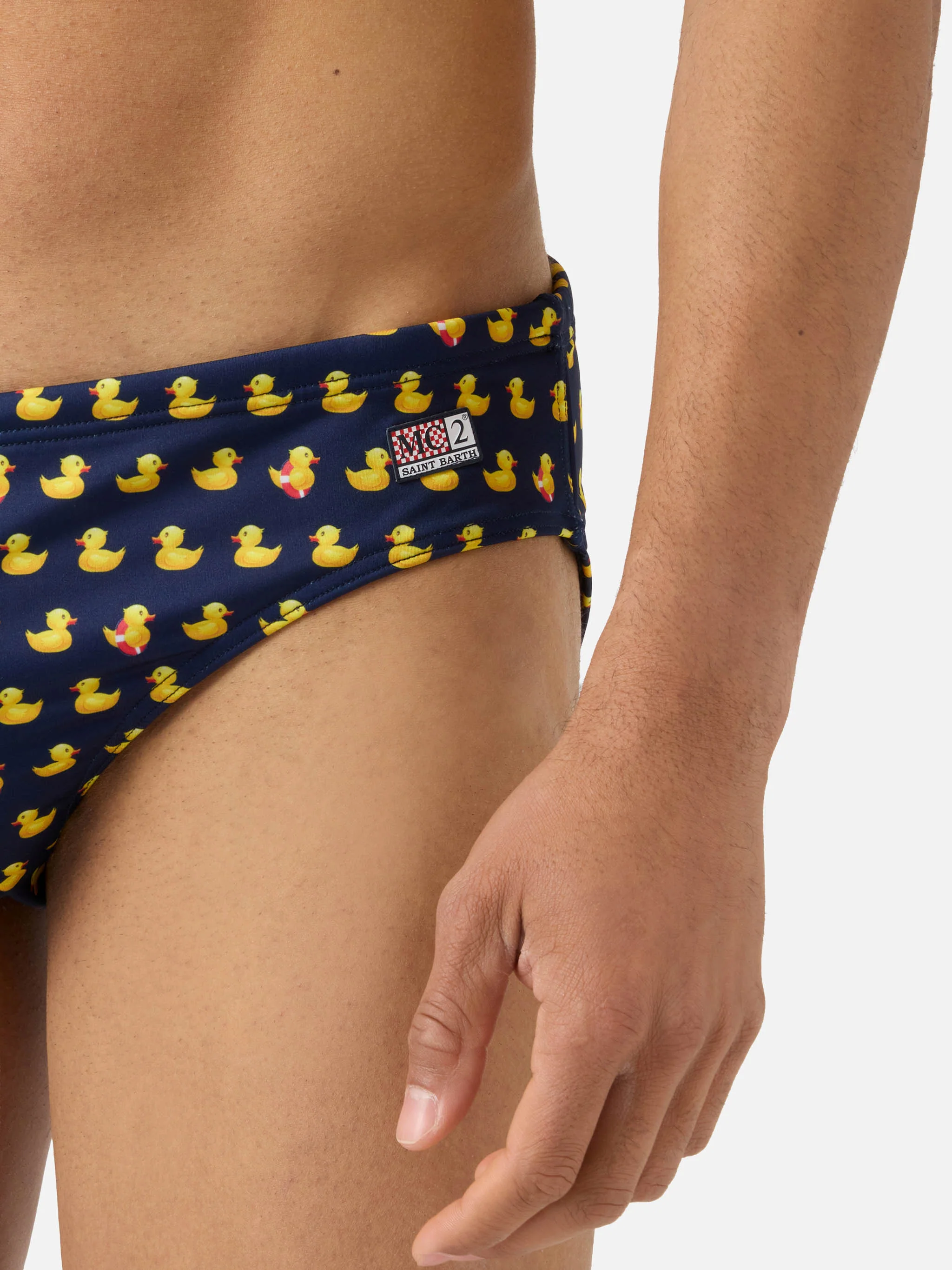 Cayo navy swim briefs with duck print - Image 4