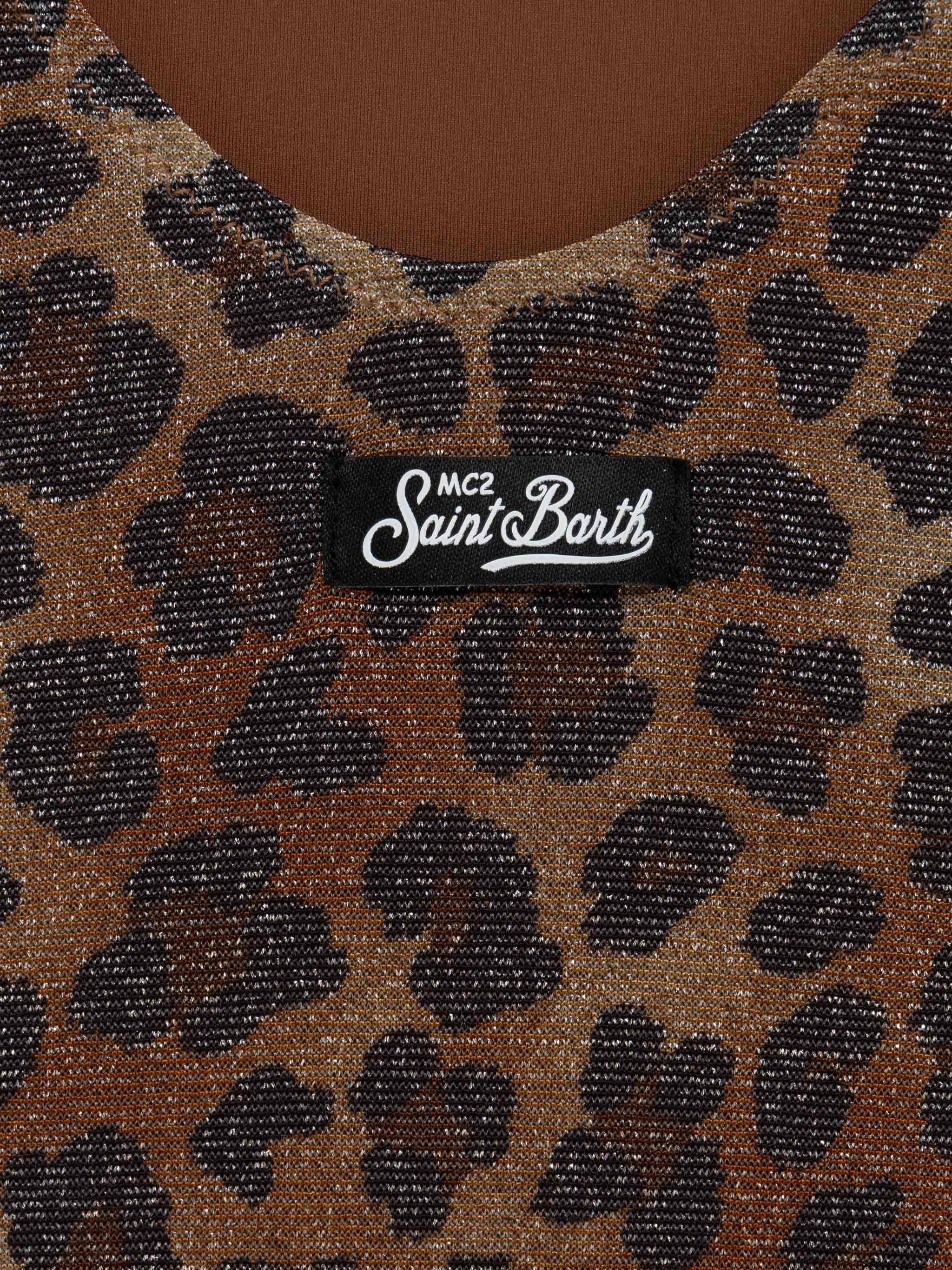 Cecille Jr one-piece lurex swimsuit with animalier print - Image 3