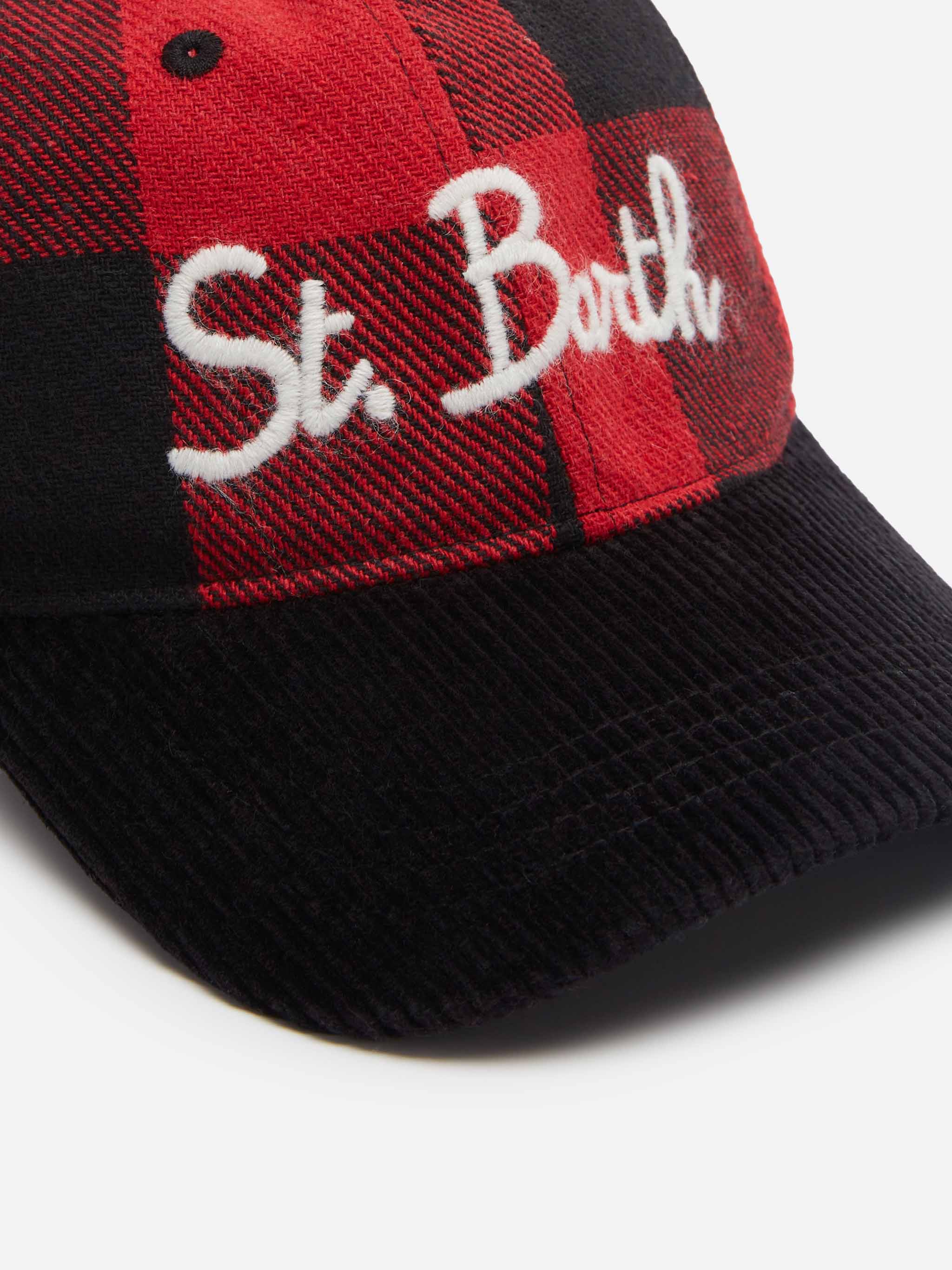 Check felt Baseball cap with St. Barth embroidery - Image 3