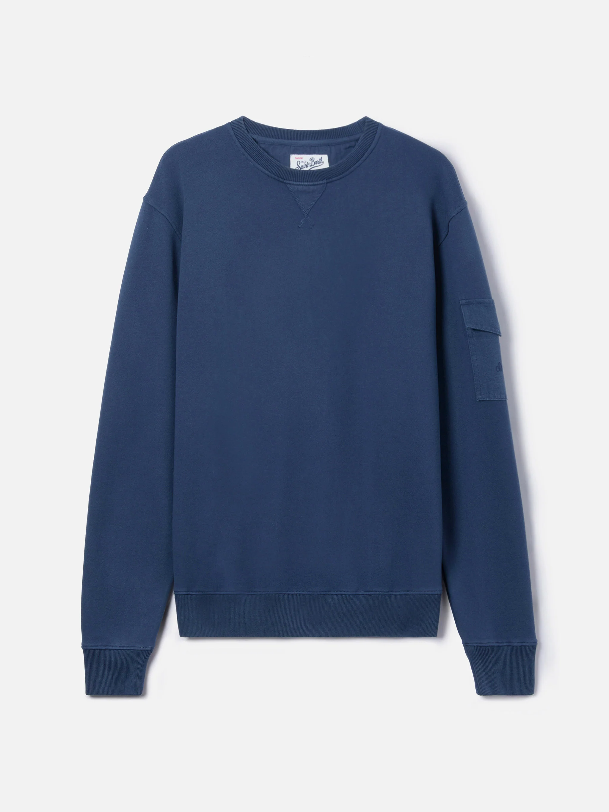 Navy blue Chester fleece sweatshirt with sleeve pocket - Image 4
