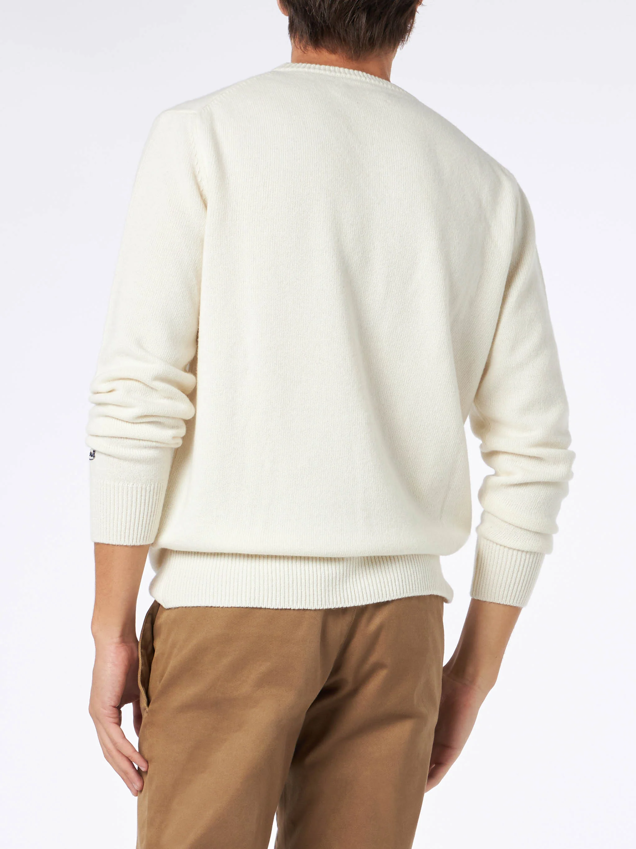 Crewneck sweater with Ciaspole e Nuvole jacquard - Image 3