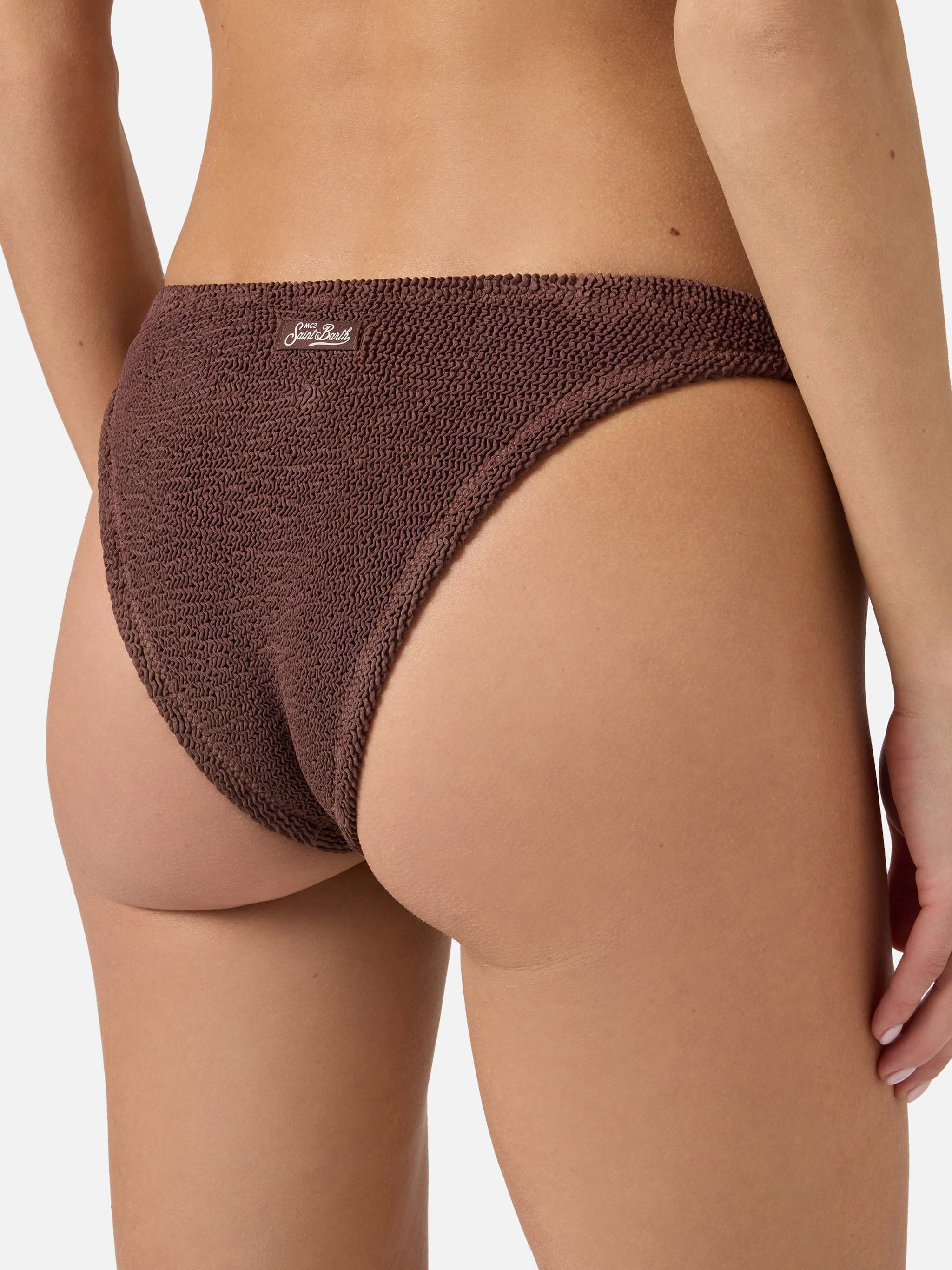 Classic swim briefs Elise in brown crinkle - Image 2