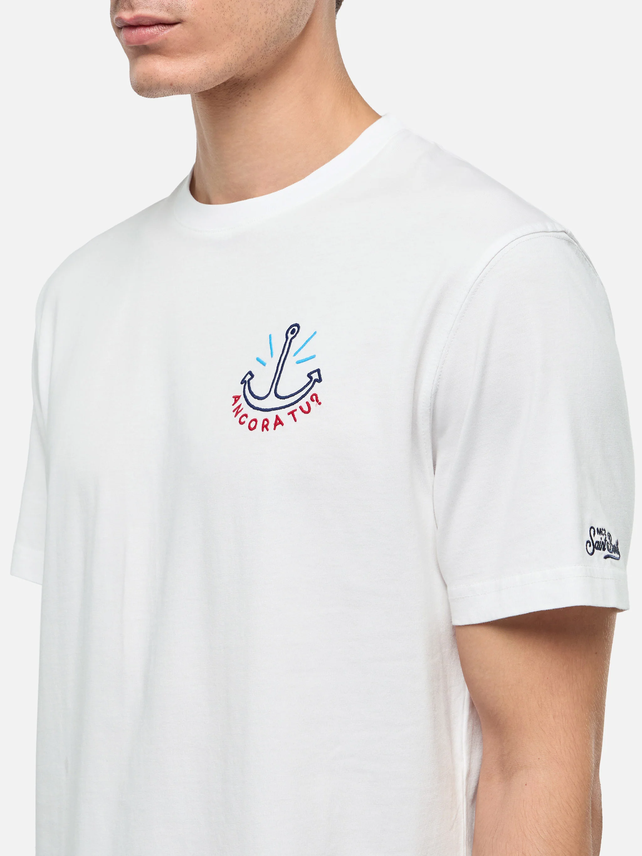 Classic fit cotton jersey t-shirt Portofino with Ancora tu embroidery | INSULTI LUMINOSI SPECIAL EDITION - Image 2
